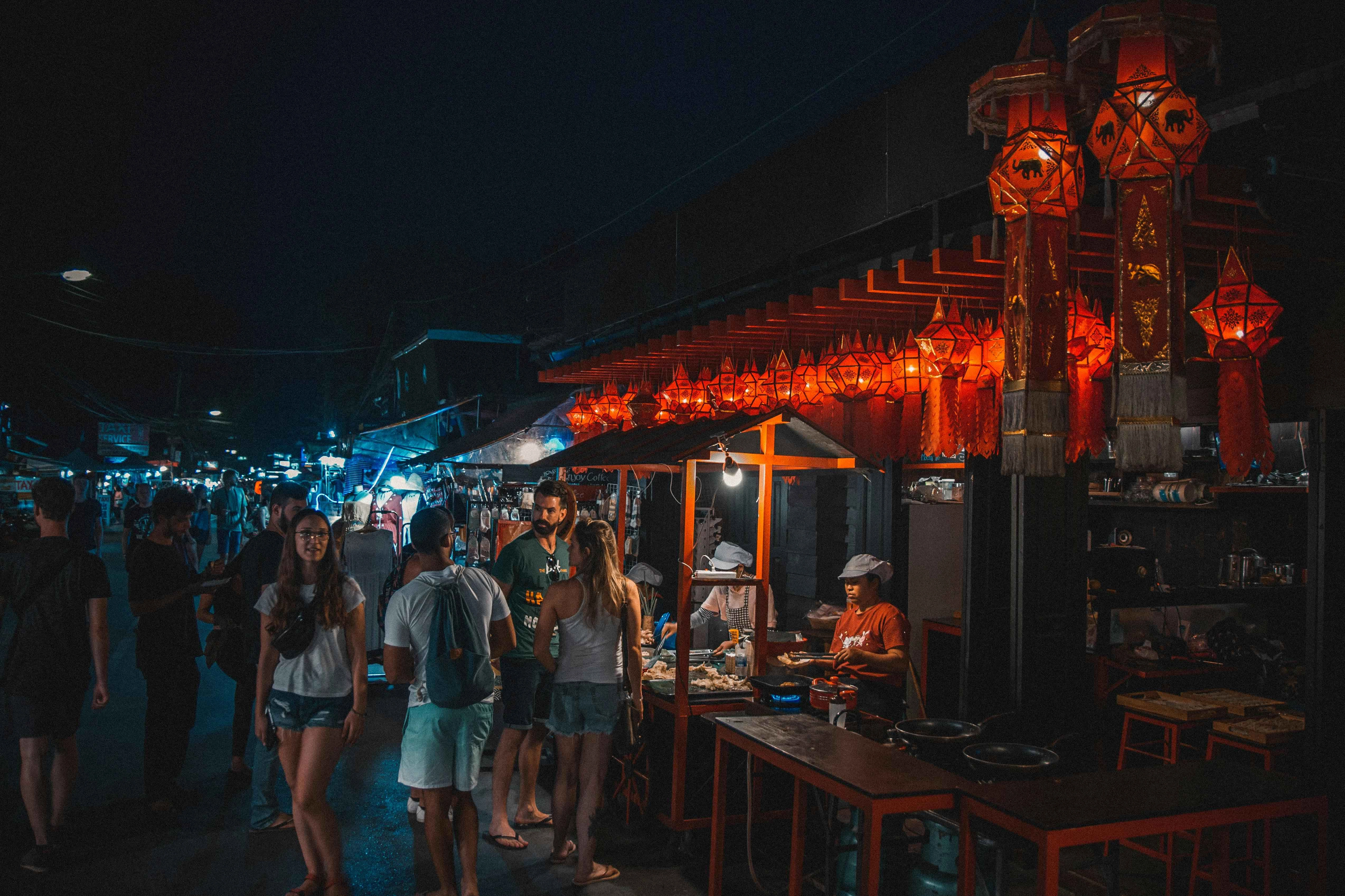 Vibrant Night Market Scene