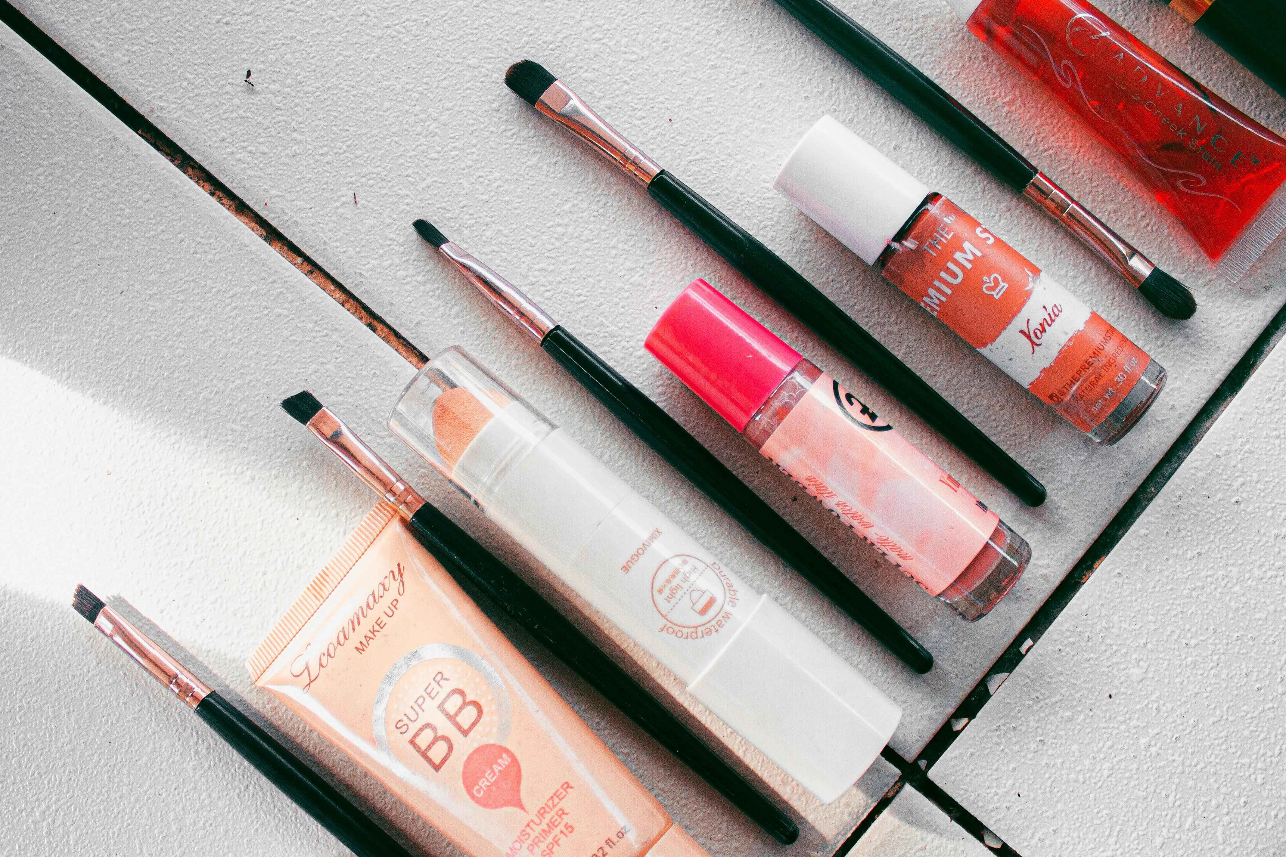 Colorful Makeup and Brushes