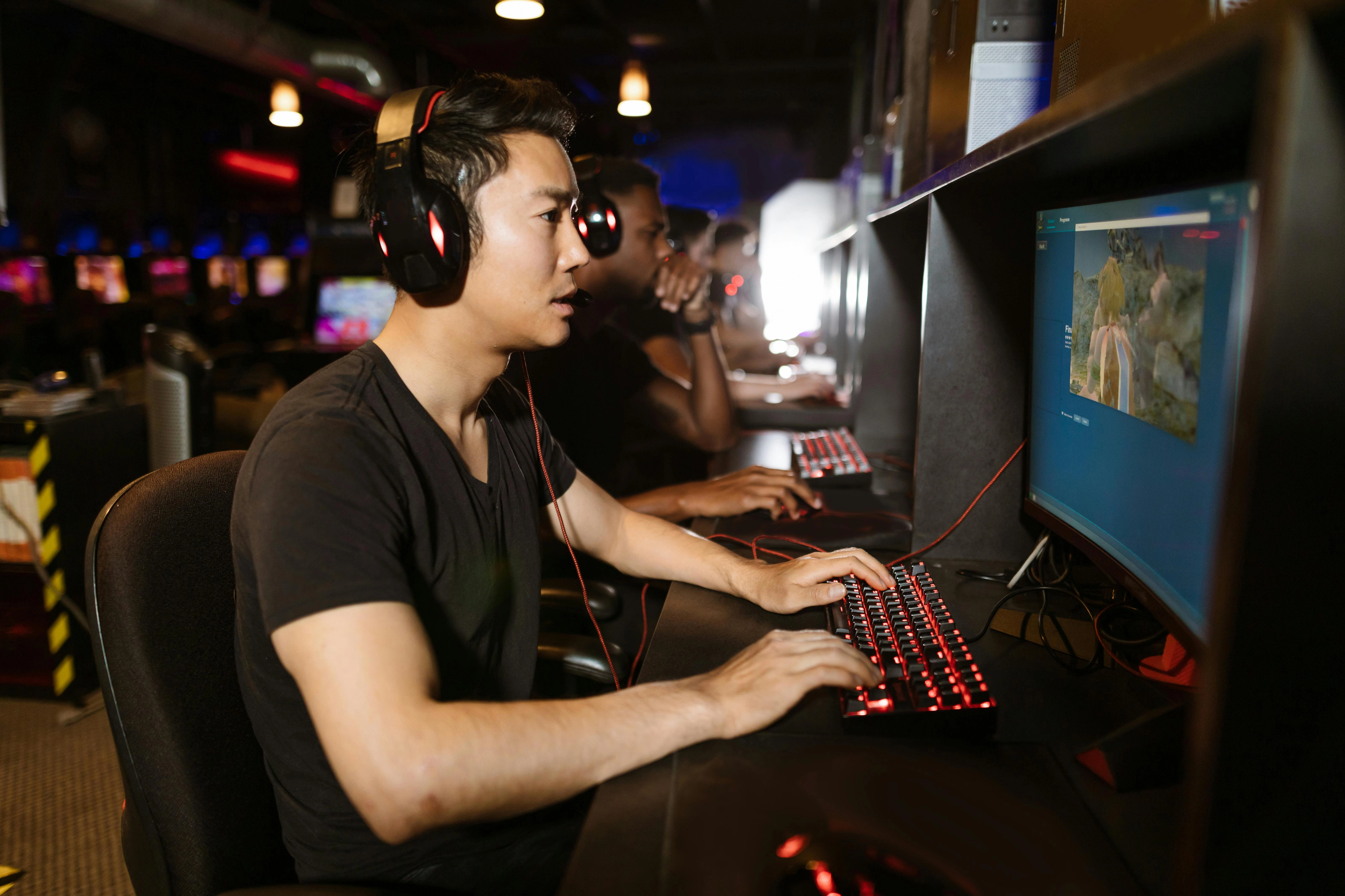 Gamer in Dark Arcade Gamer in Dark Arcade