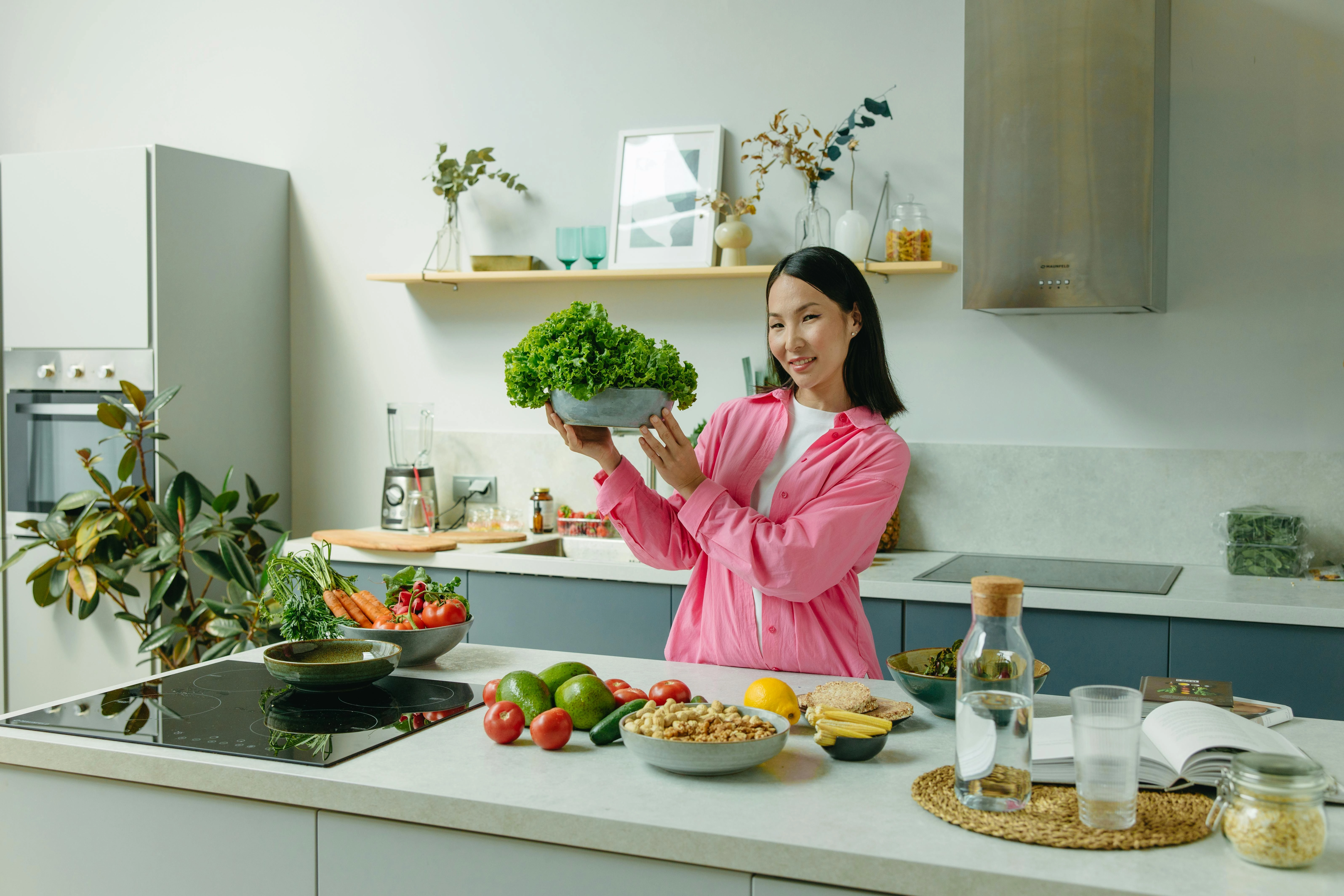 Healthy Kitchen with Fresh Produce Healthy Kitchen with Fresh Produce
