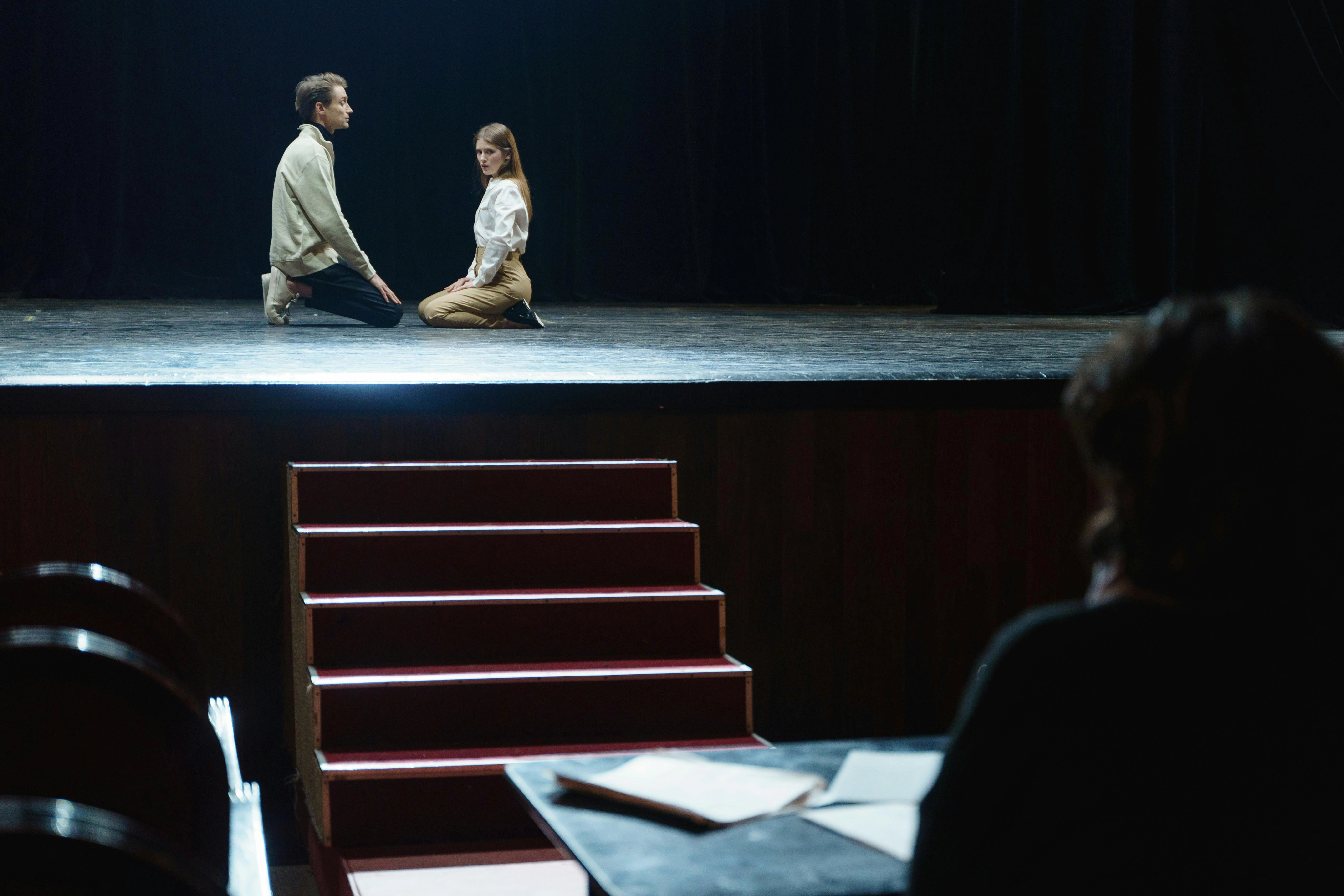 Theatrical Rehearsal in Spotlight Theatrical Rehearsal in Spotlight