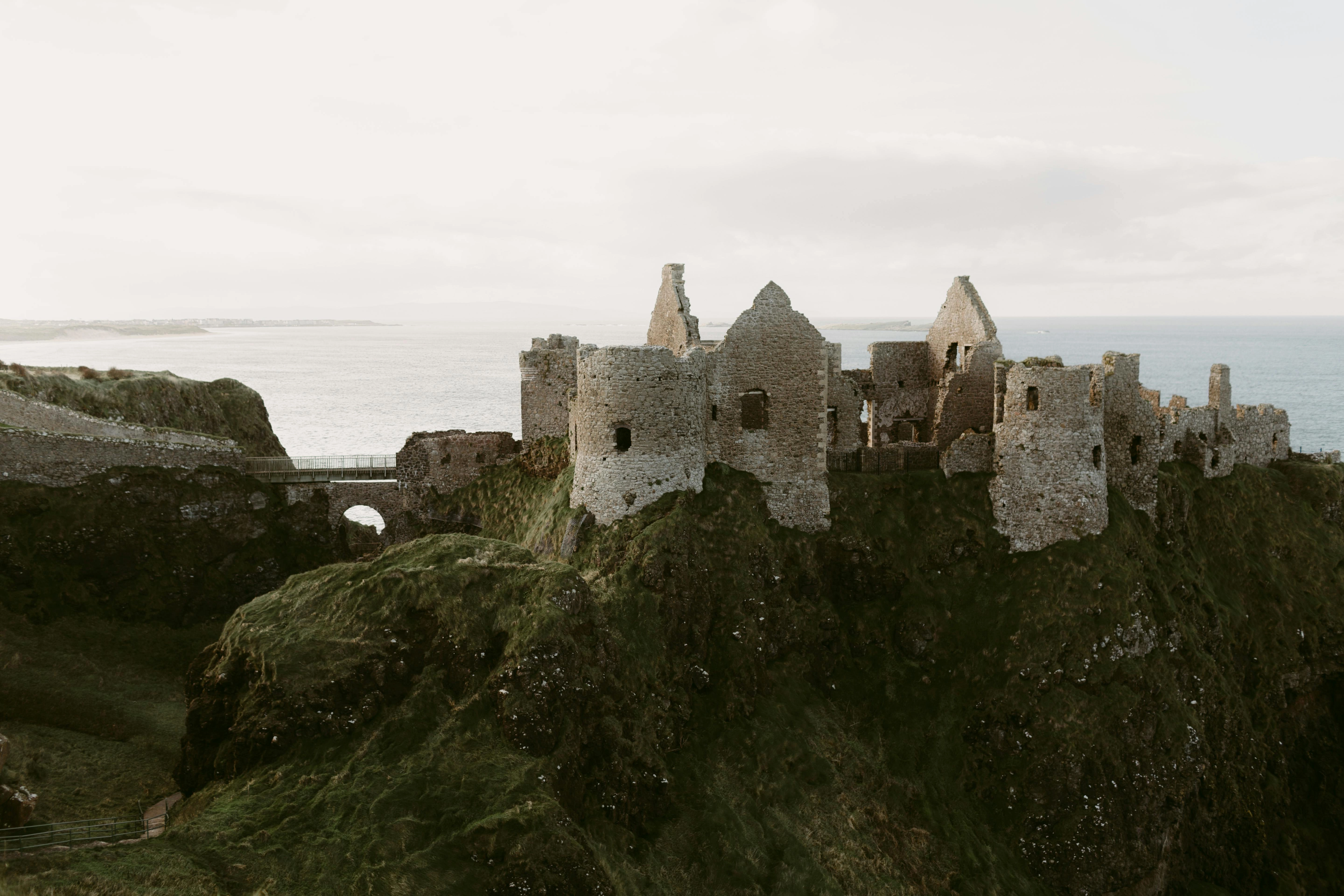 Ancient Castle Ruins Overlooking Sea Ancient Castle Ruins Overlooking Sea