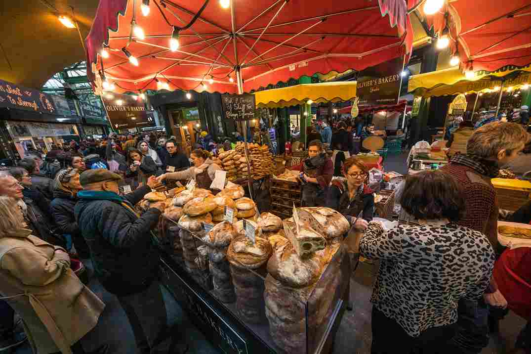 Bustling Market Bread Stall