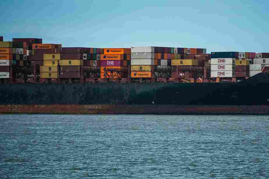 Container Ship in Harbor