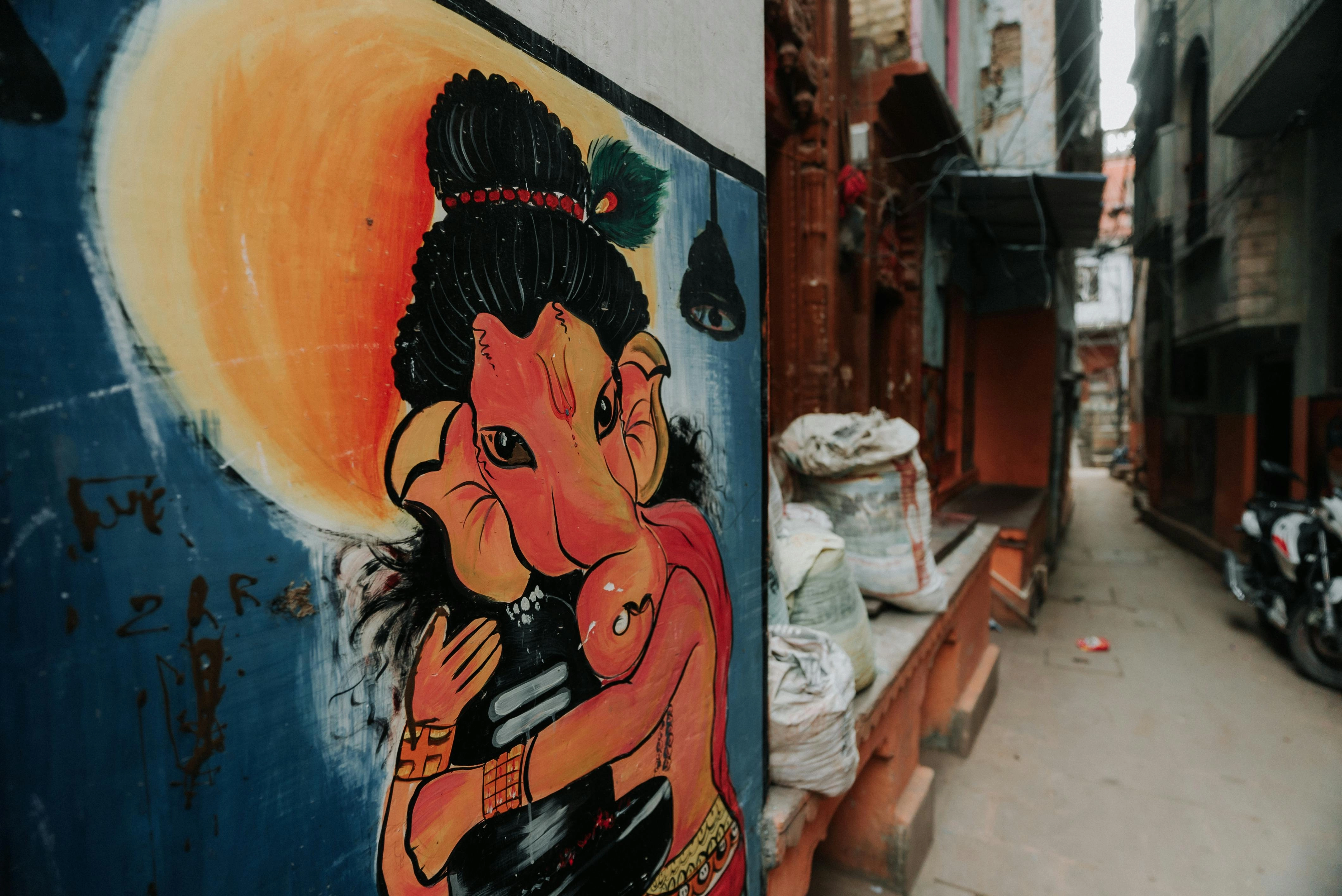 Ganesha Graffiti in Alley