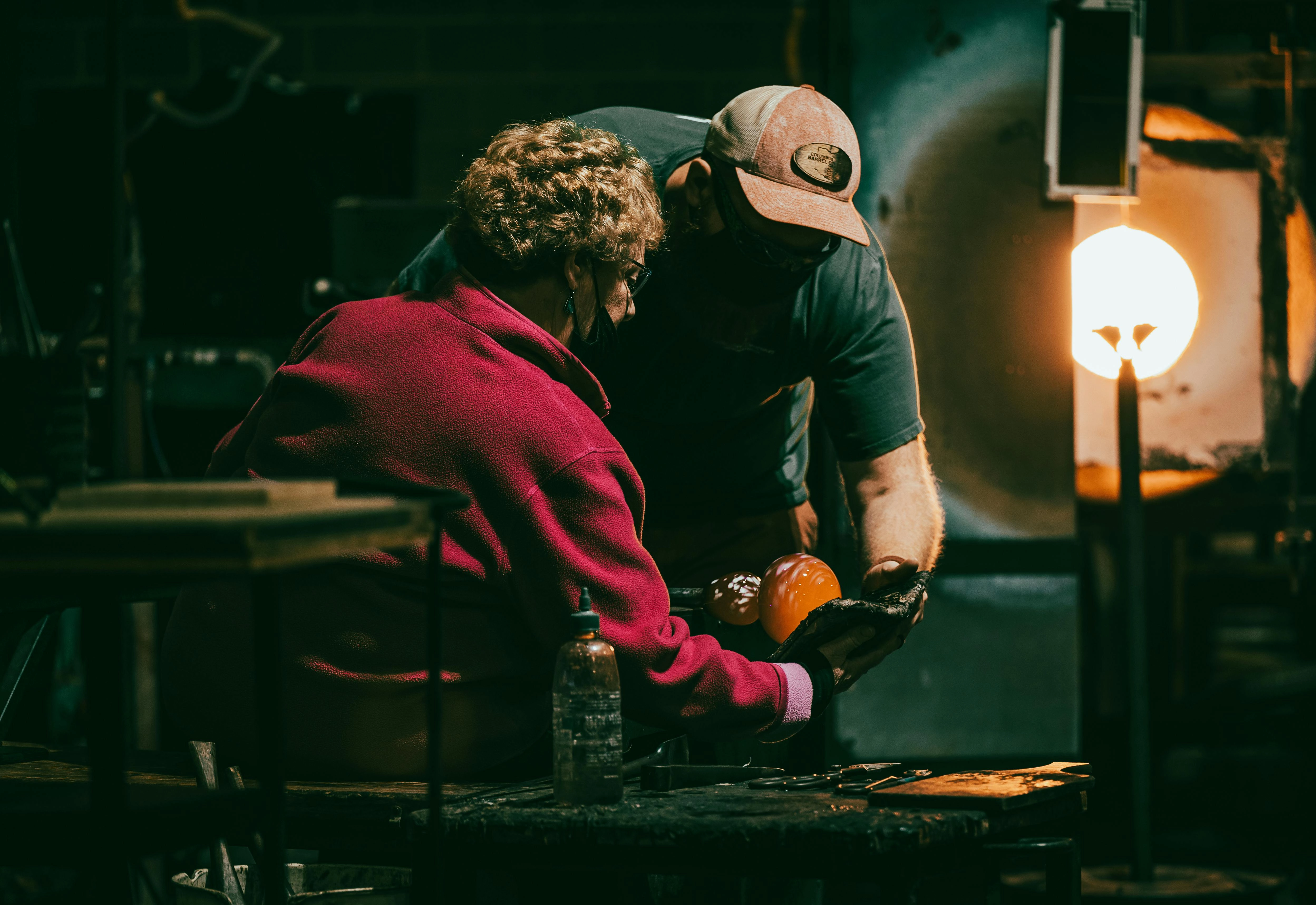 Glassblowing Workshop at Night