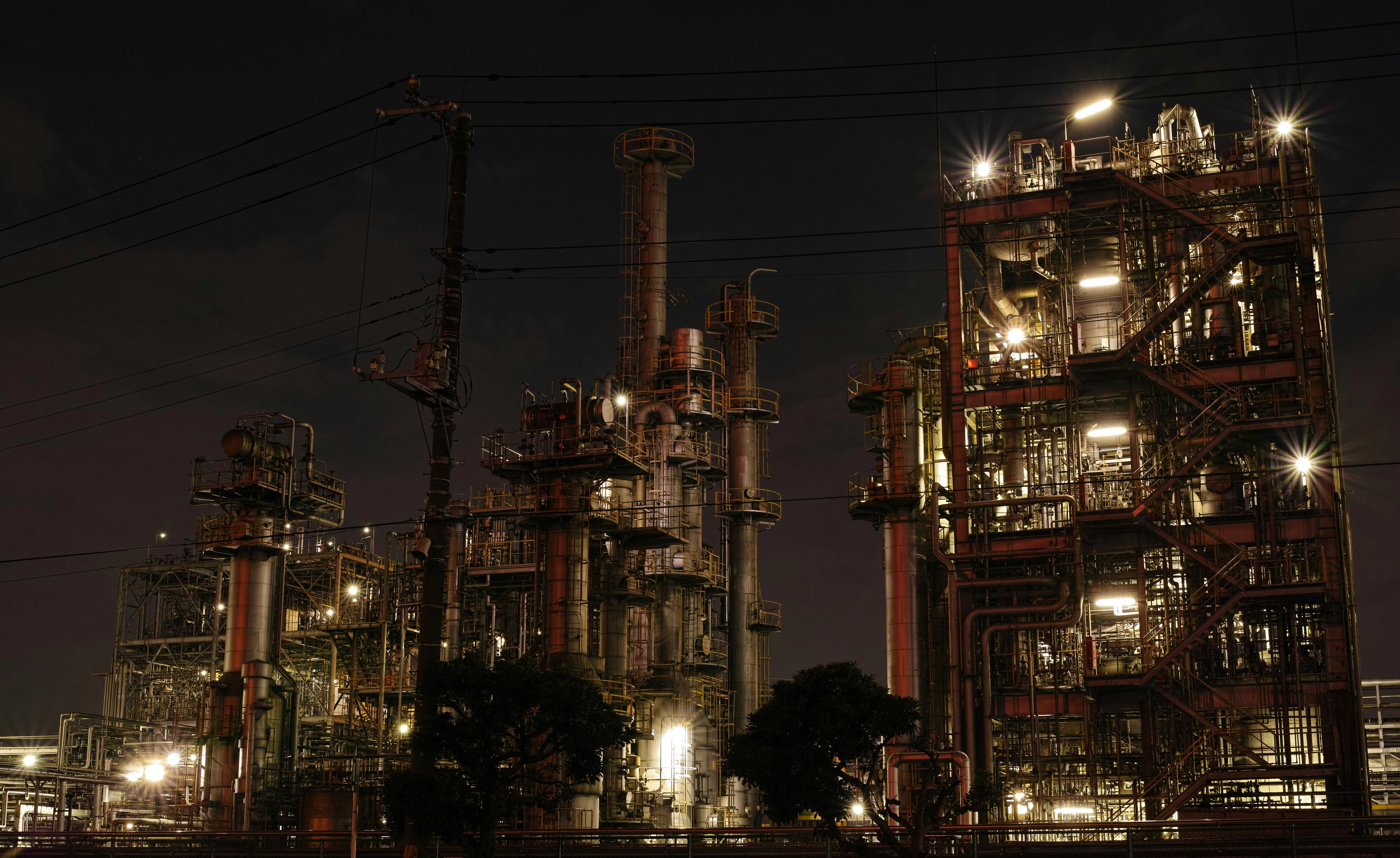 Industrial Complex at Night