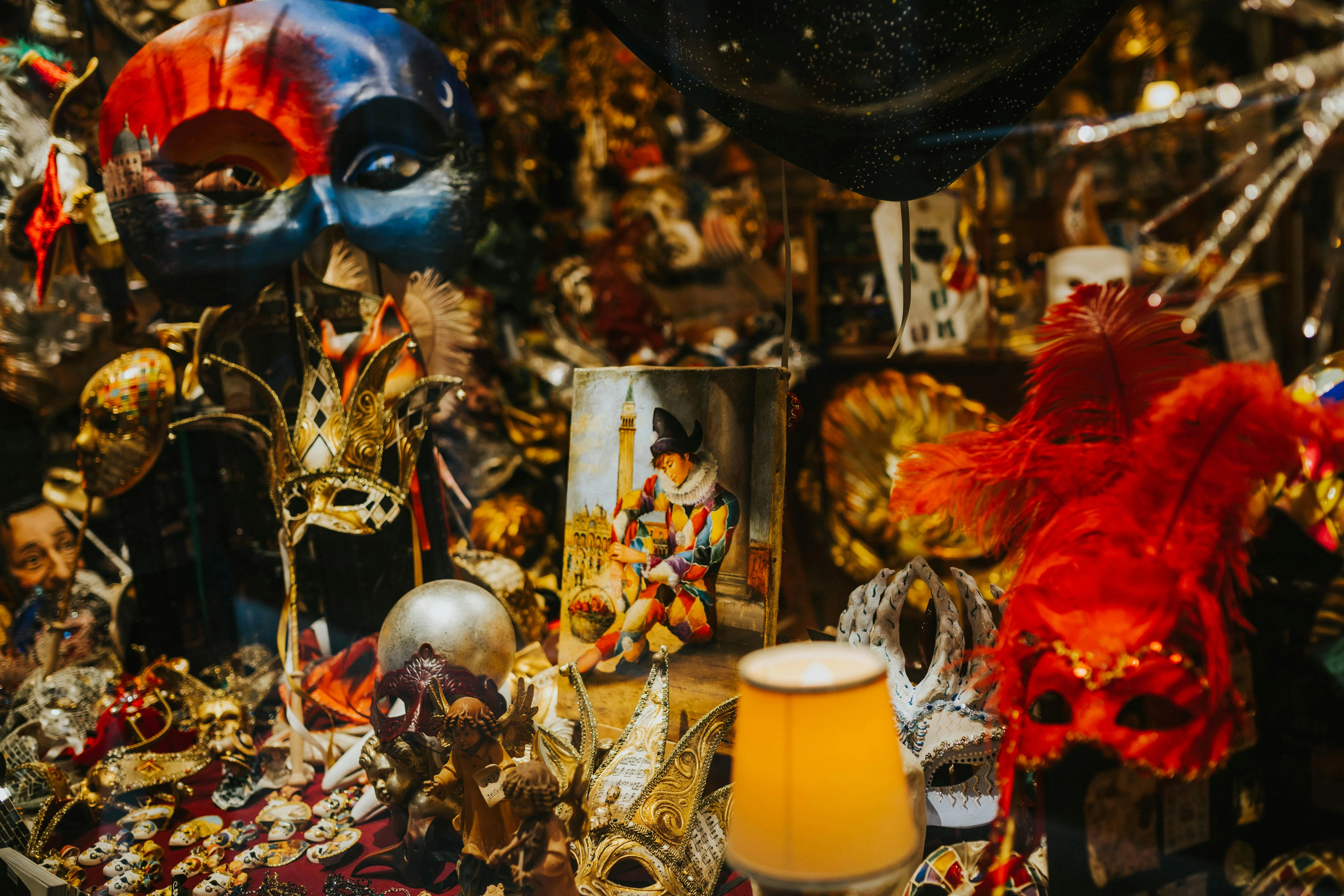 Venetian Carnival Mask Display