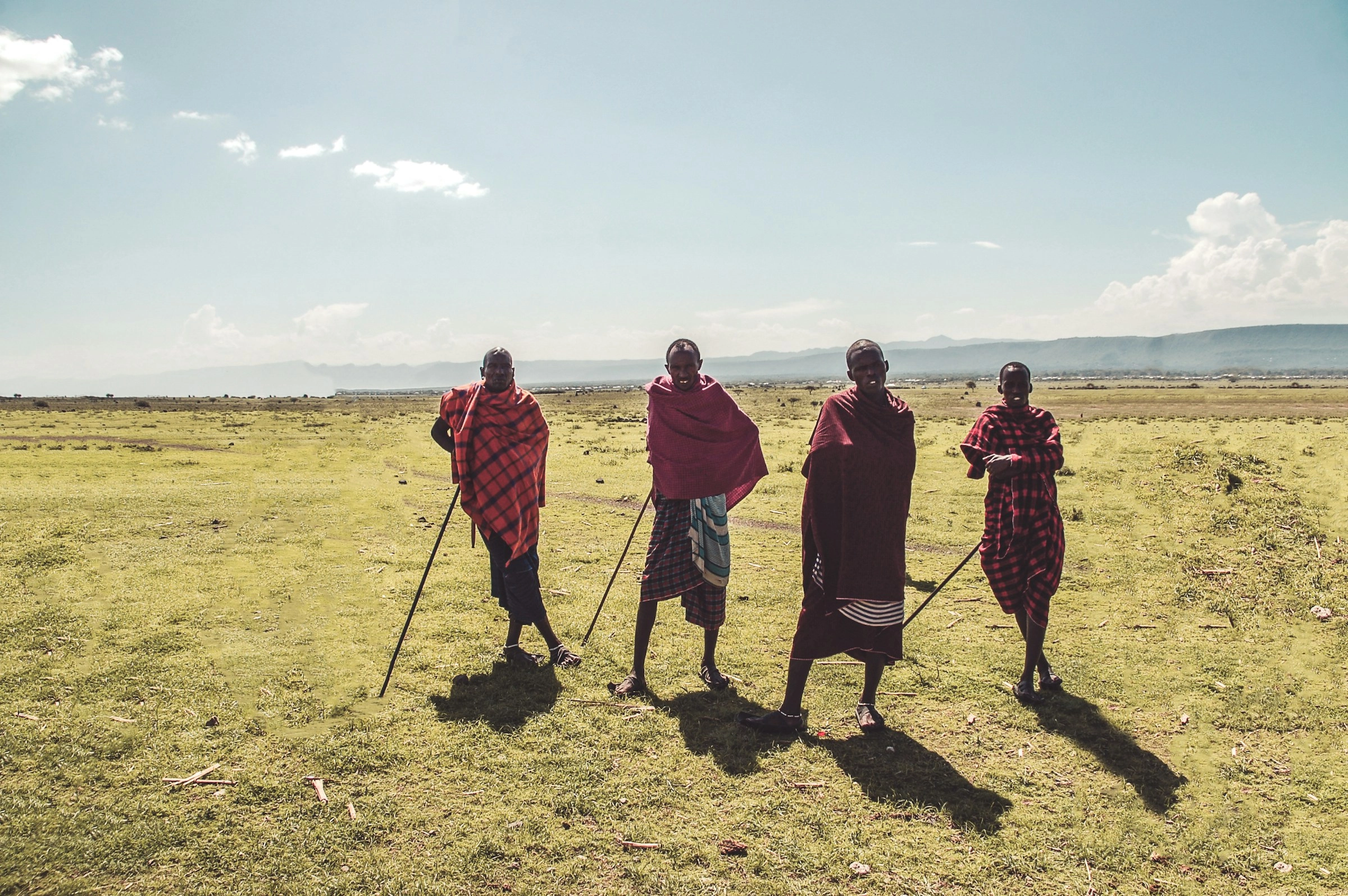 Maasai Tribesmen on Savanna Maasai Tribesmen on Savanna