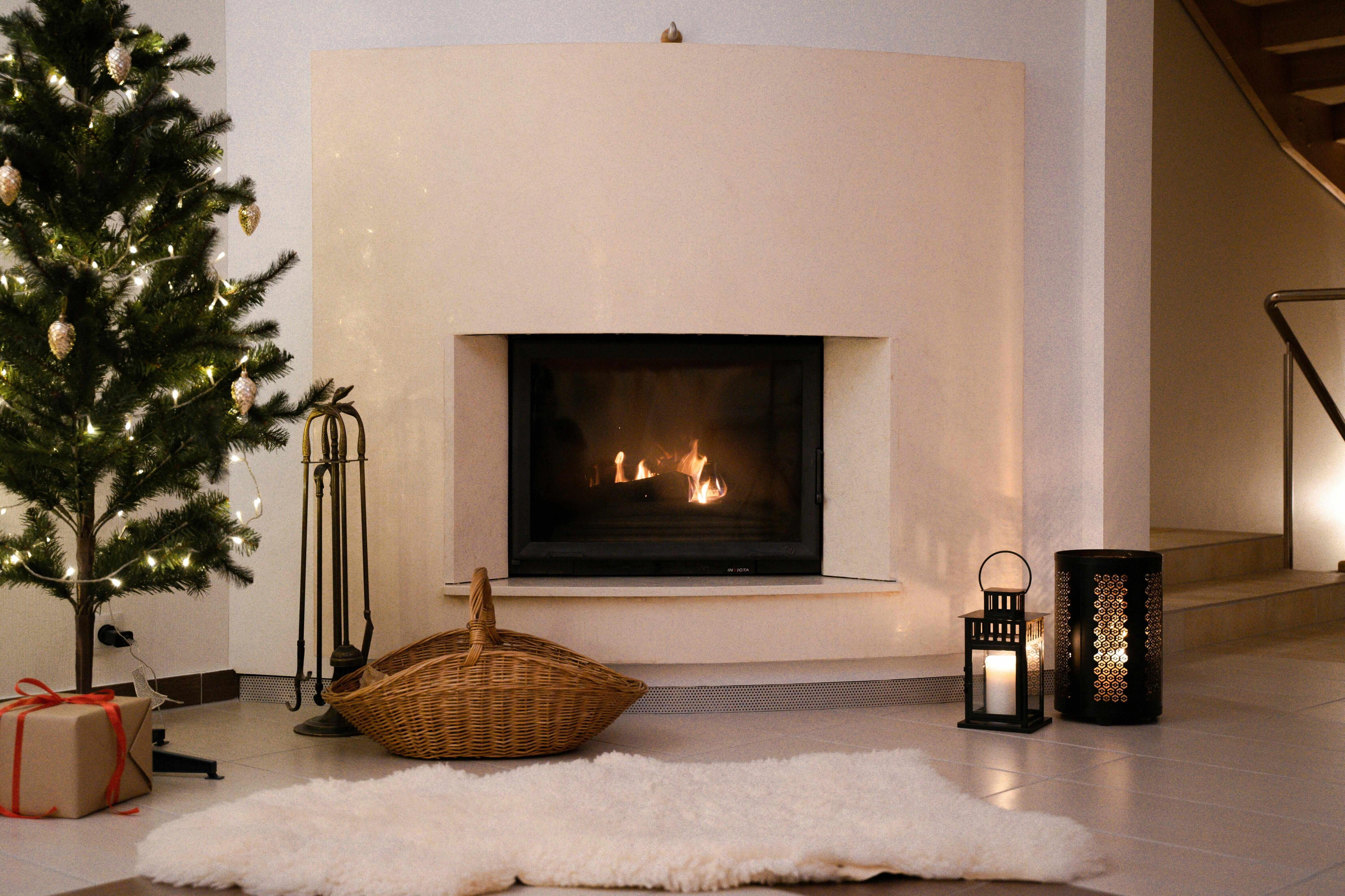 Cozy Christmas Fireplace Scene Cozy Christmas Fireplace Scene