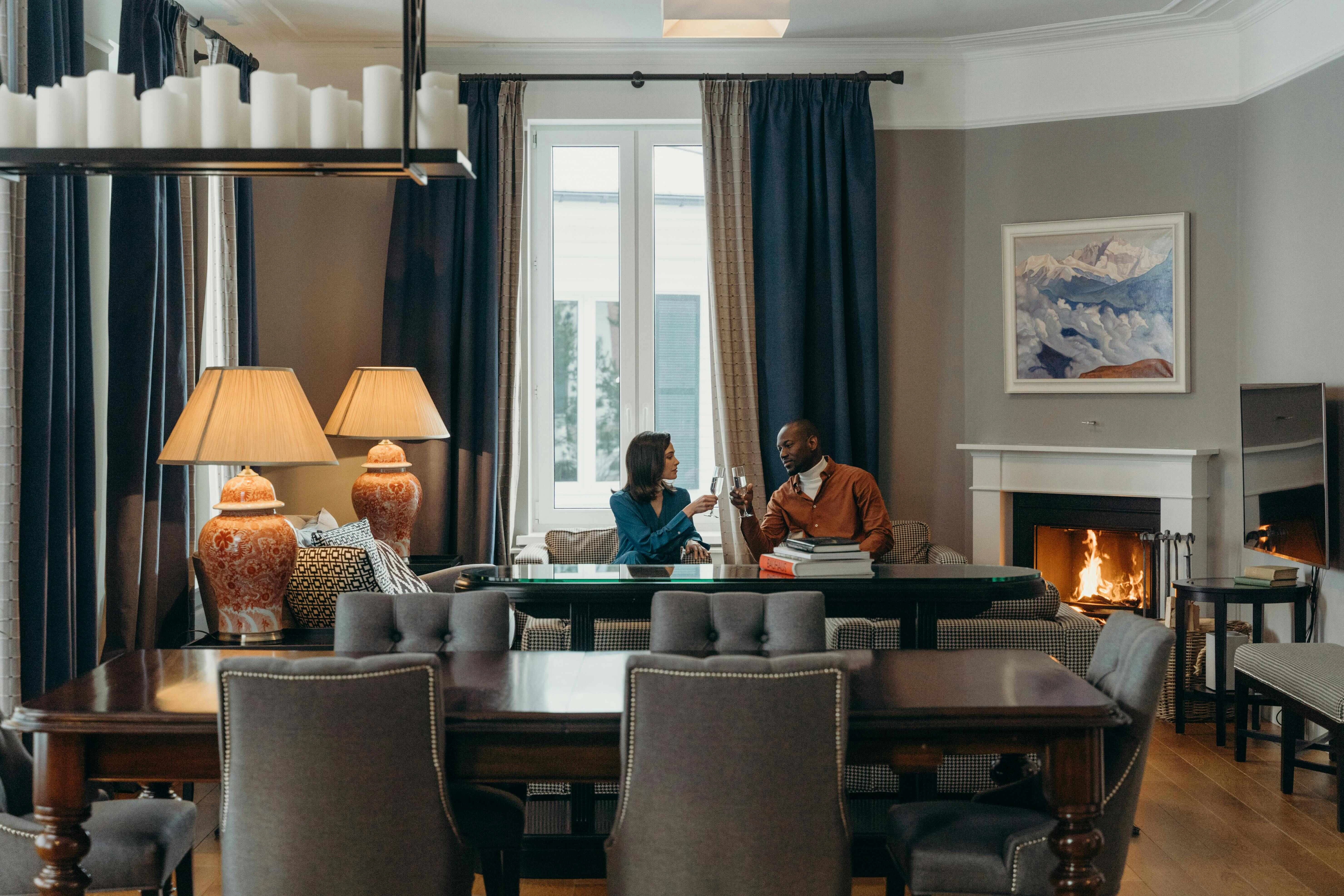 Cozy Dining Room Fireplace