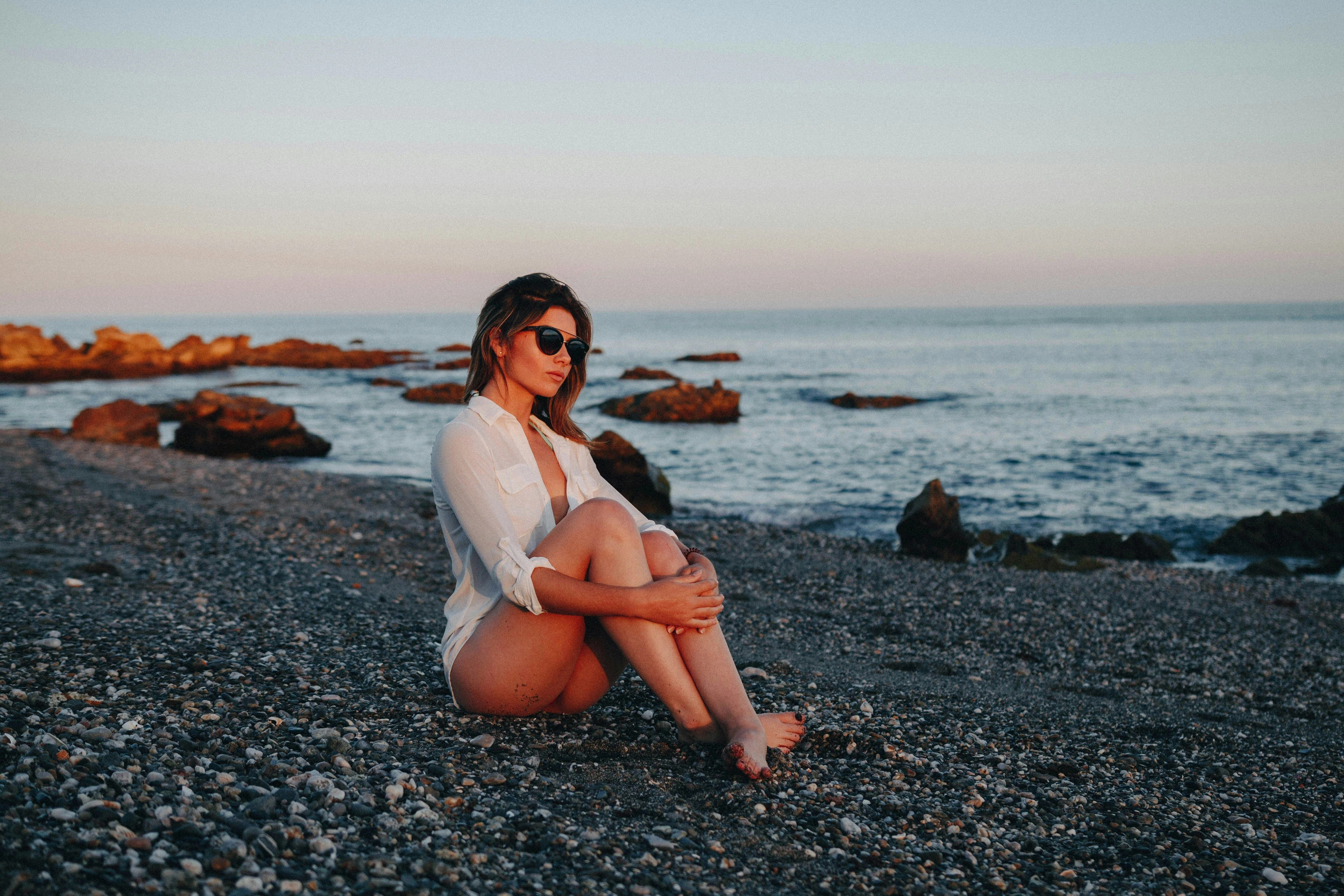 Sunset Beach Fashion Portrait Sunset Beach Fashion Portrait