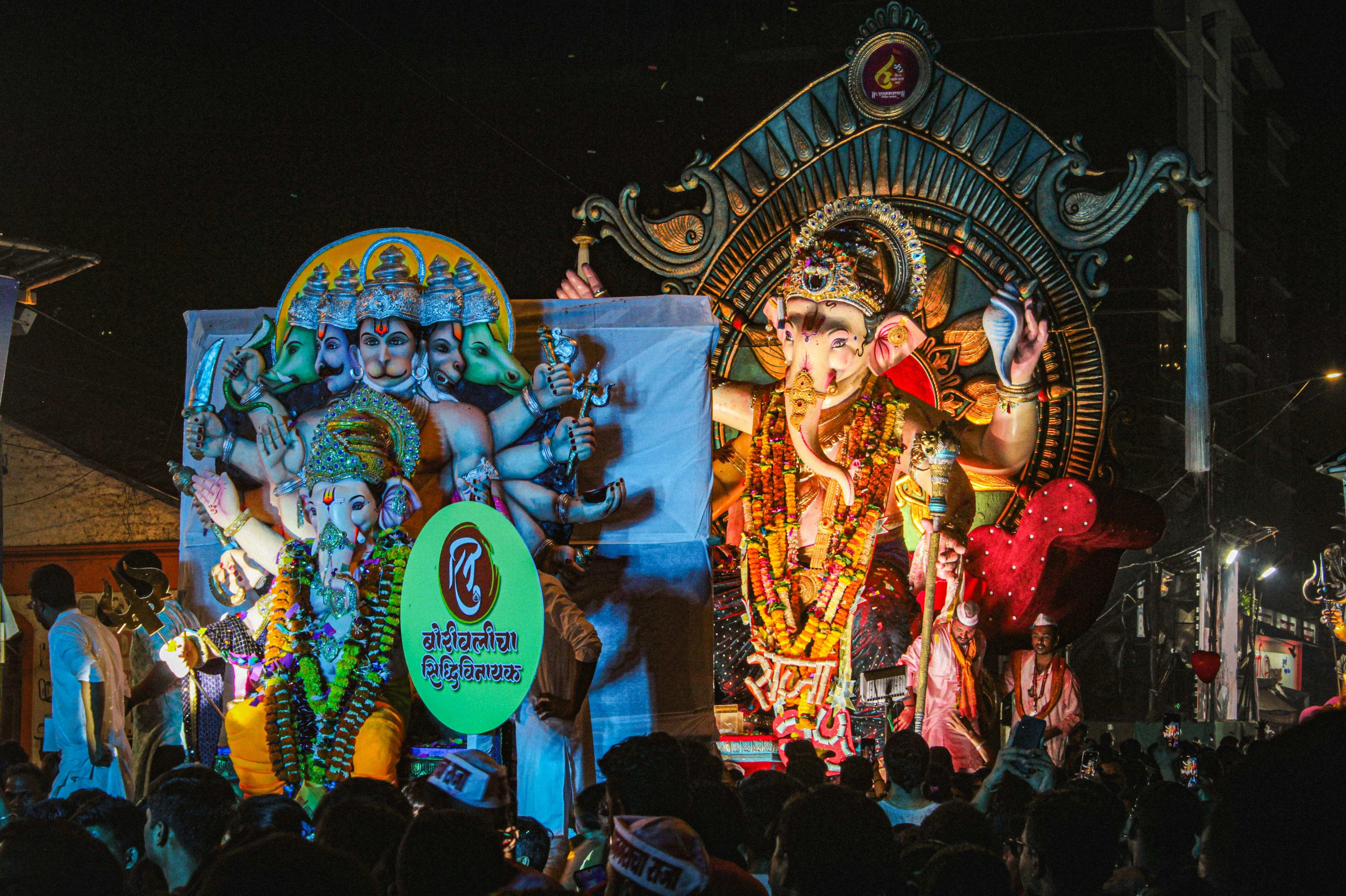 Colorful Hindu Festival Idols