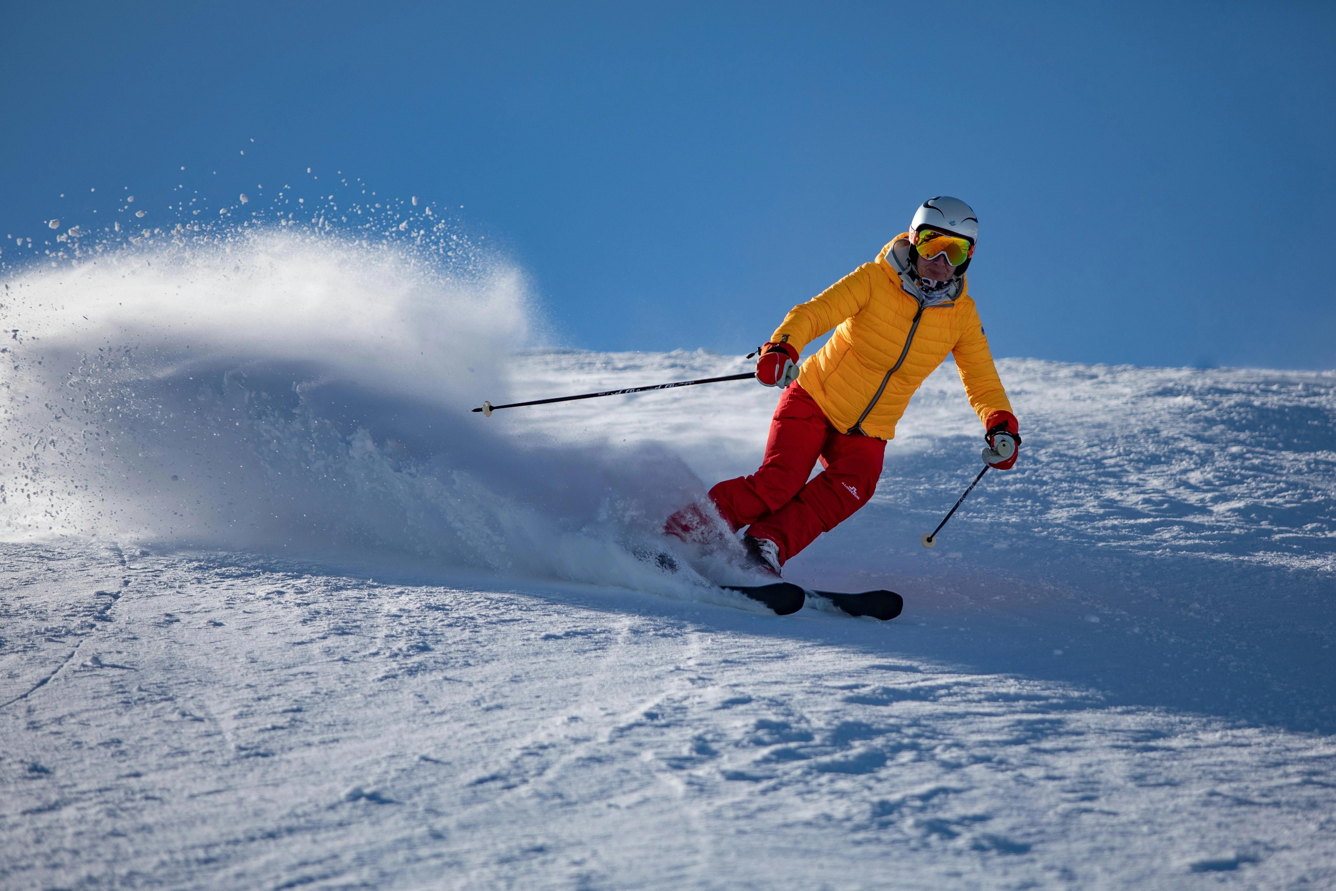 Dynamic Alpine Skier in Action Dynamic Alpine Skier in Action