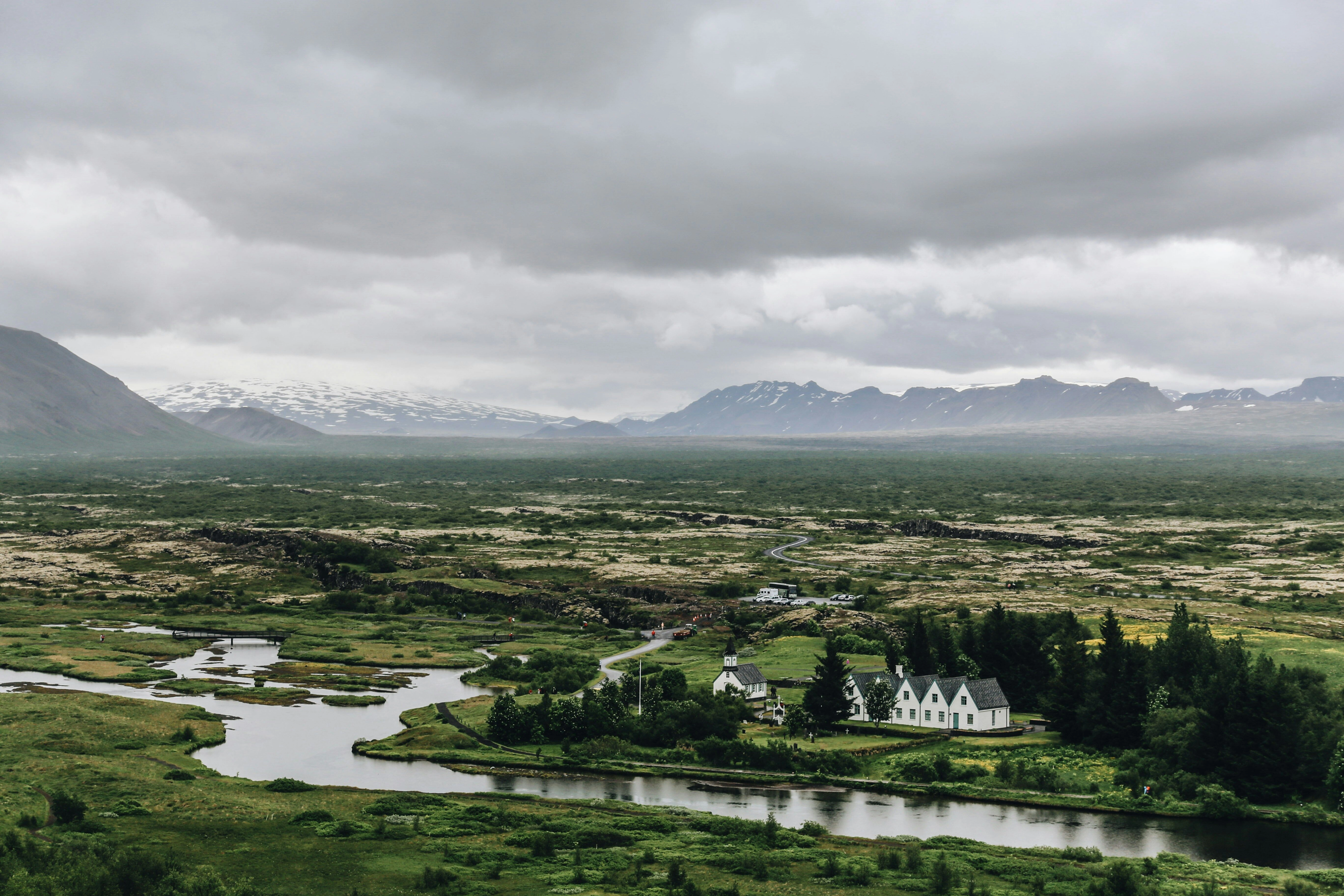 Icelandic Countryside River Settlement Icelandic Countryside River Settlement