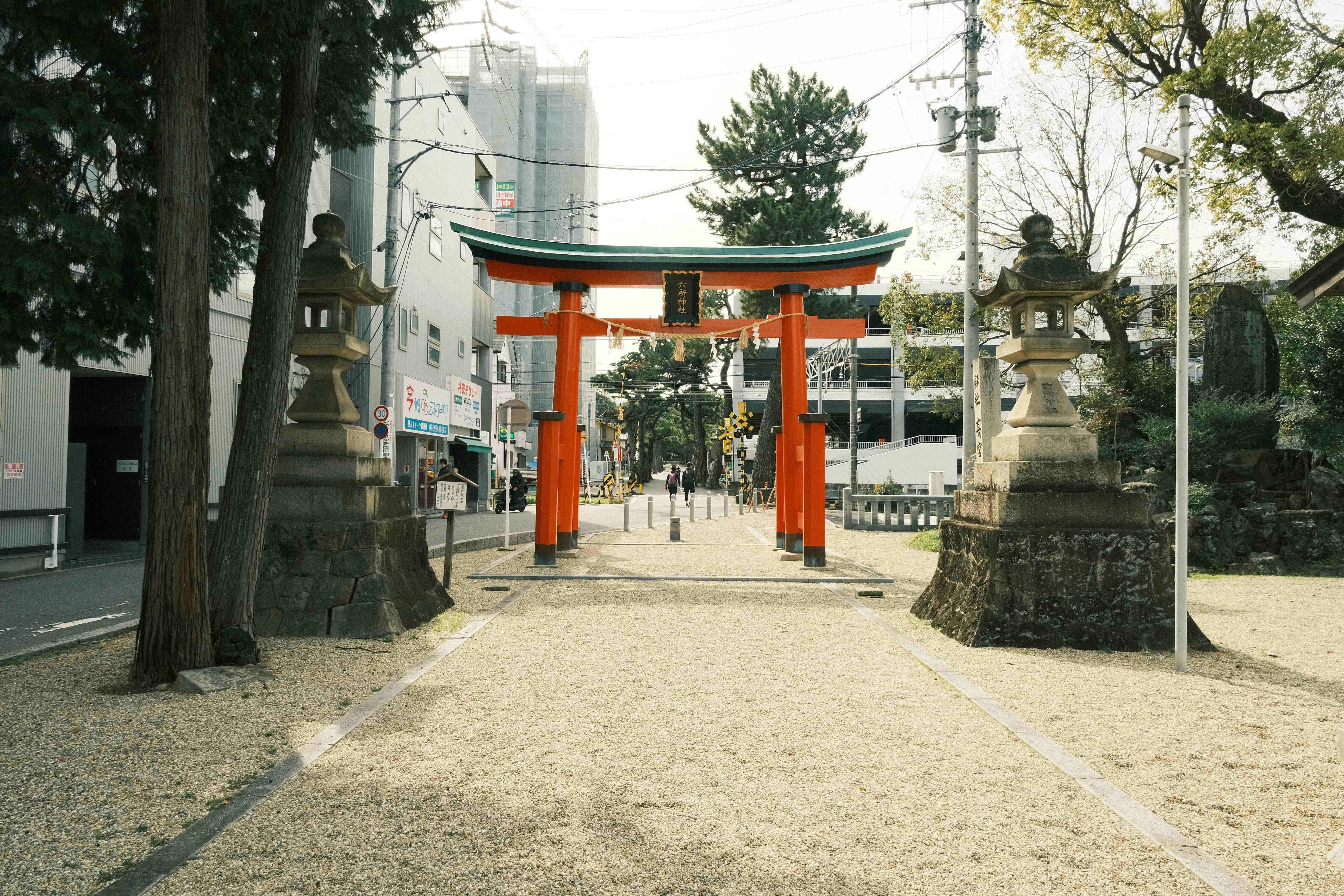 Japanese Urban Shrine Entrance Japanese Urban Shrine Entrance