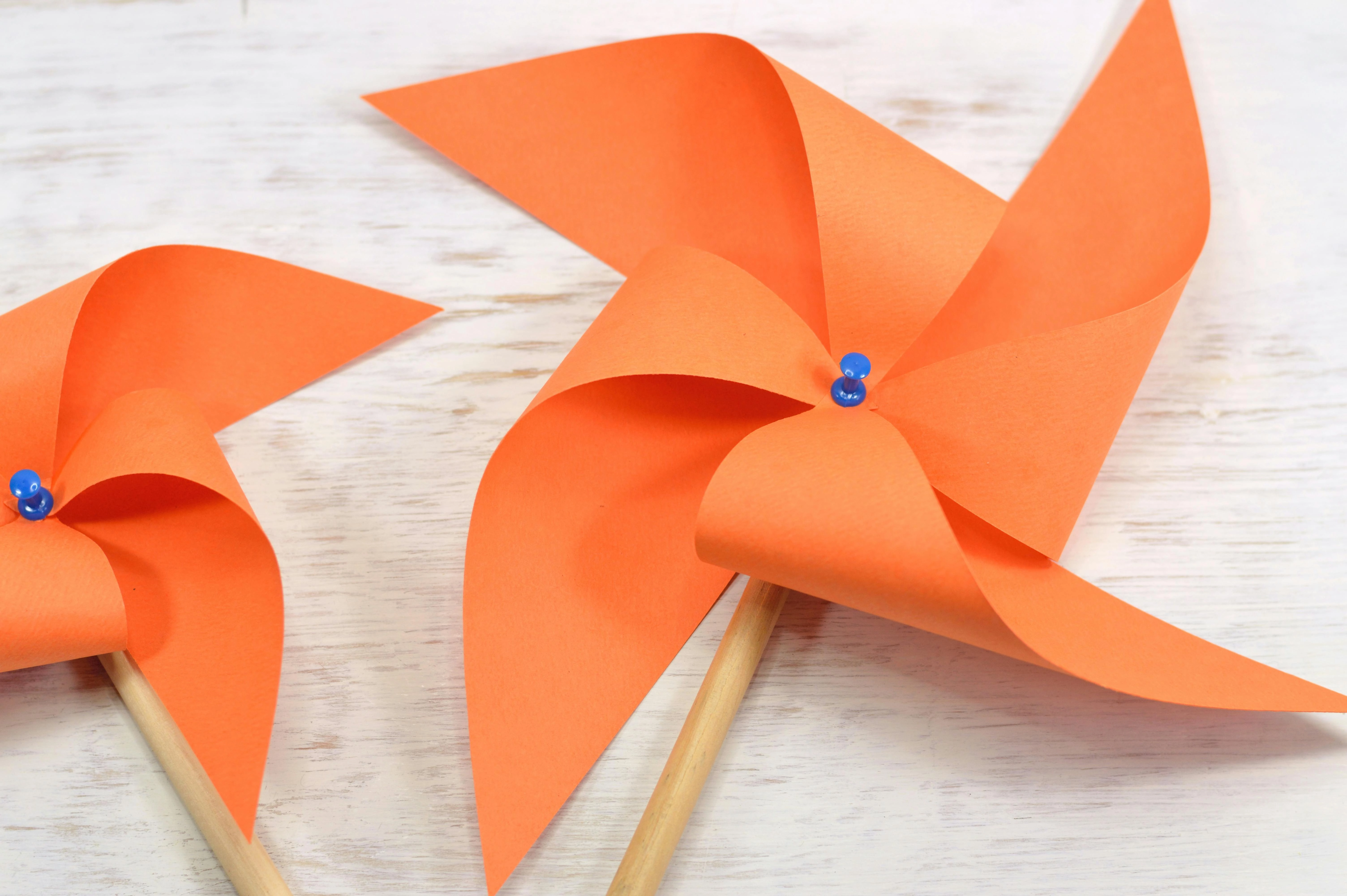 Orange Paper Pinwheels