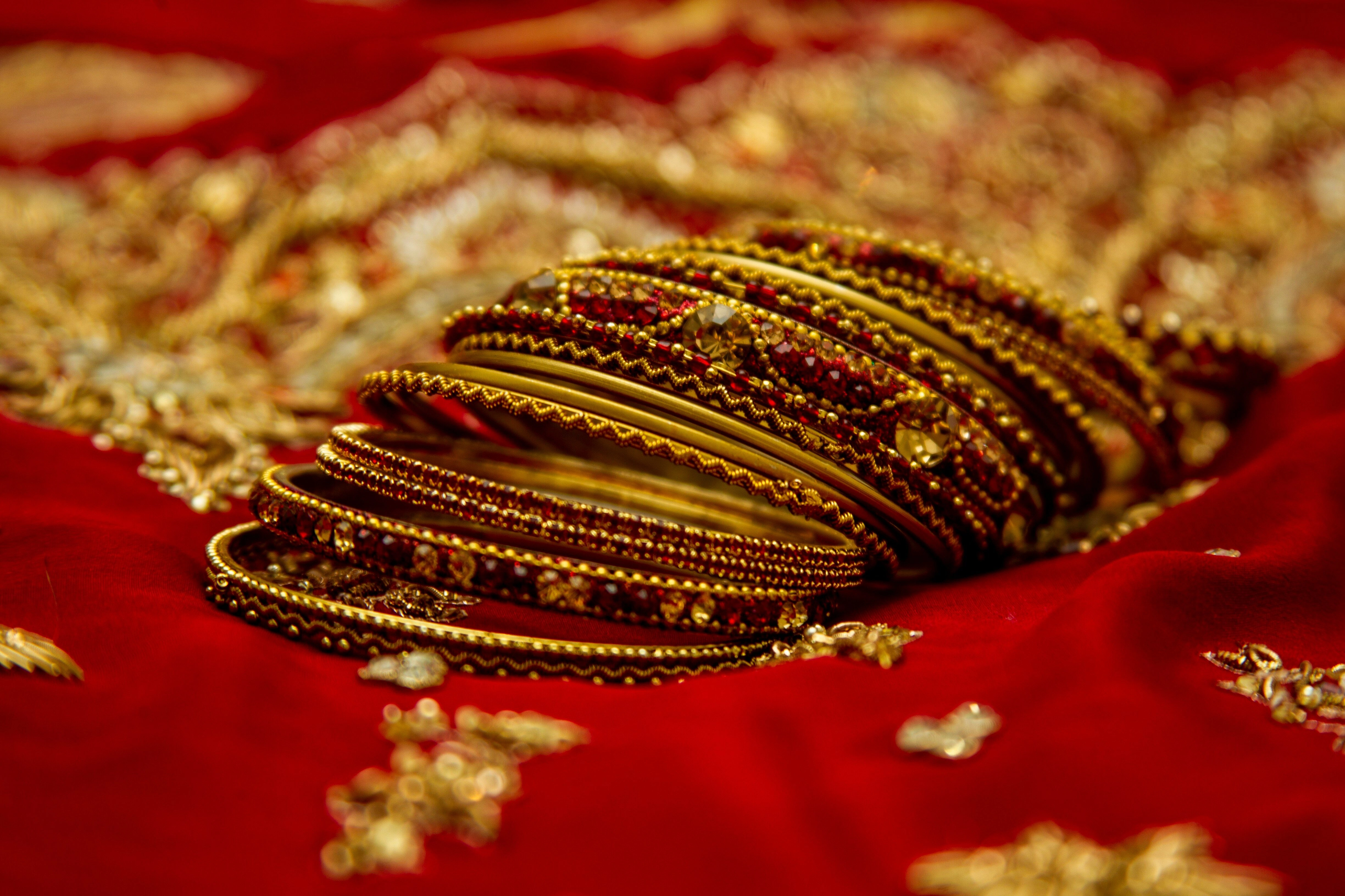 Ornate Indian Gold Bangles