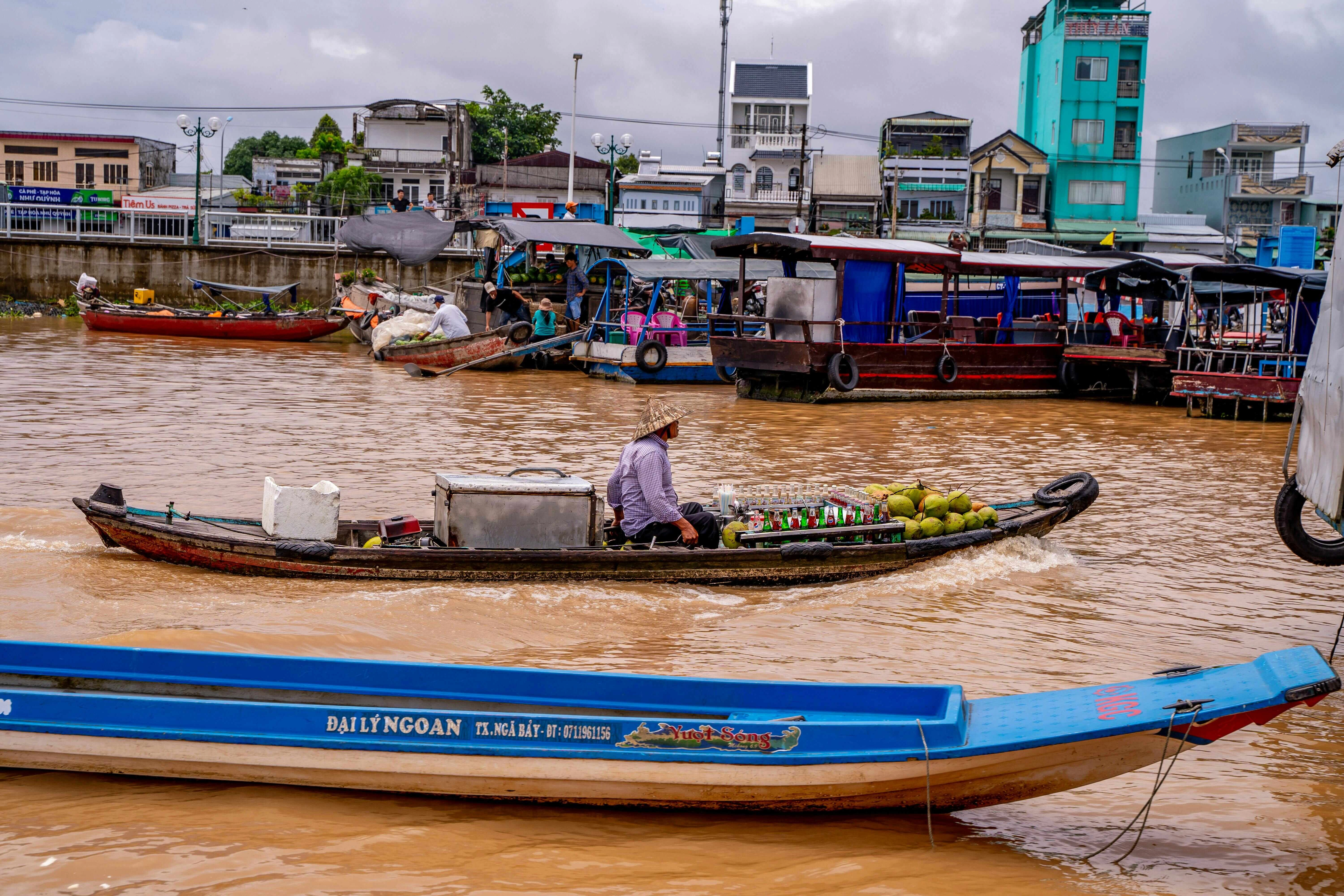 Bustling Vietnamese River Market Bustling Vietnamese River Market