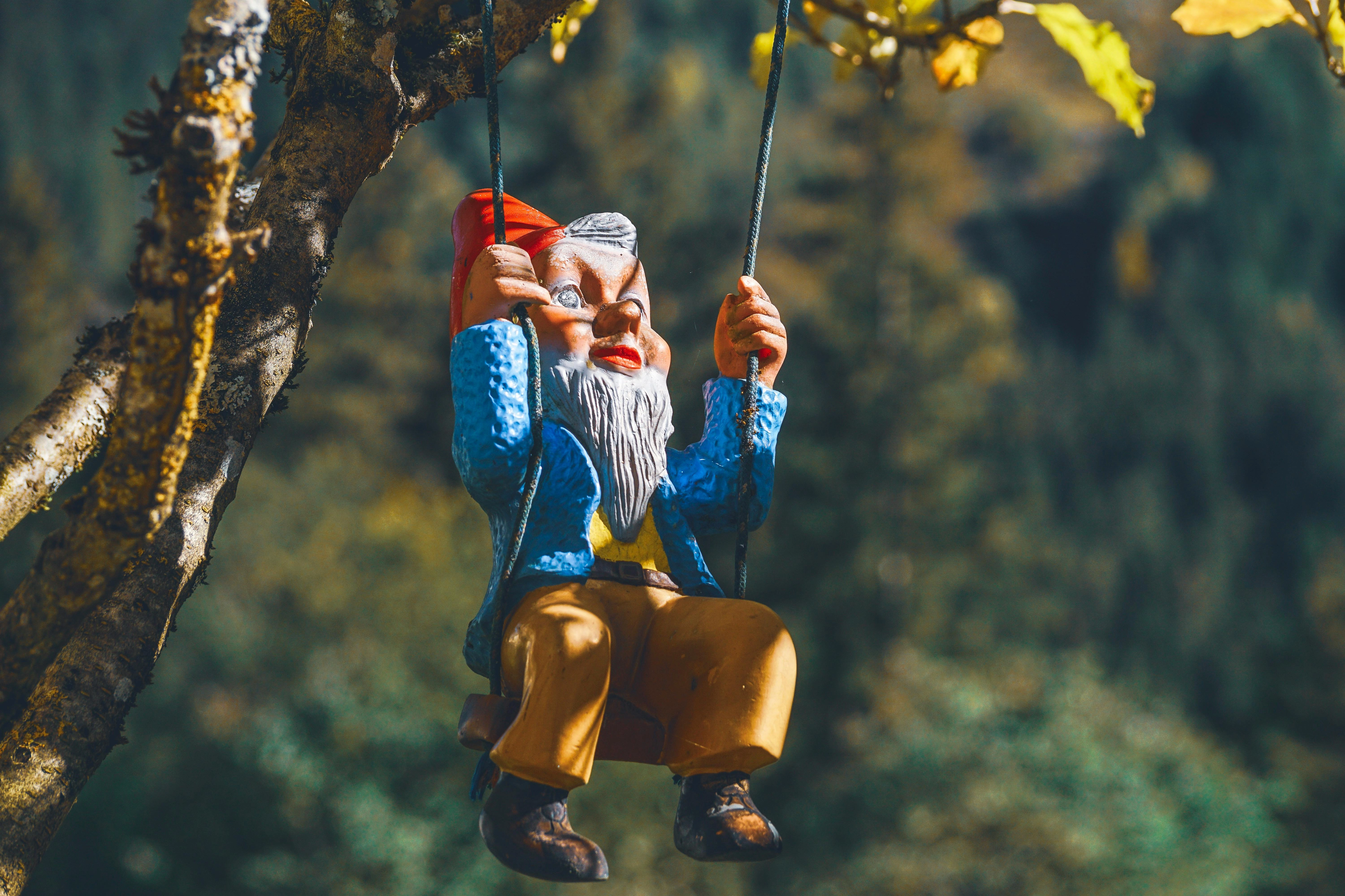 Gnome on Autumn Swing Gnome on Autumn Swing