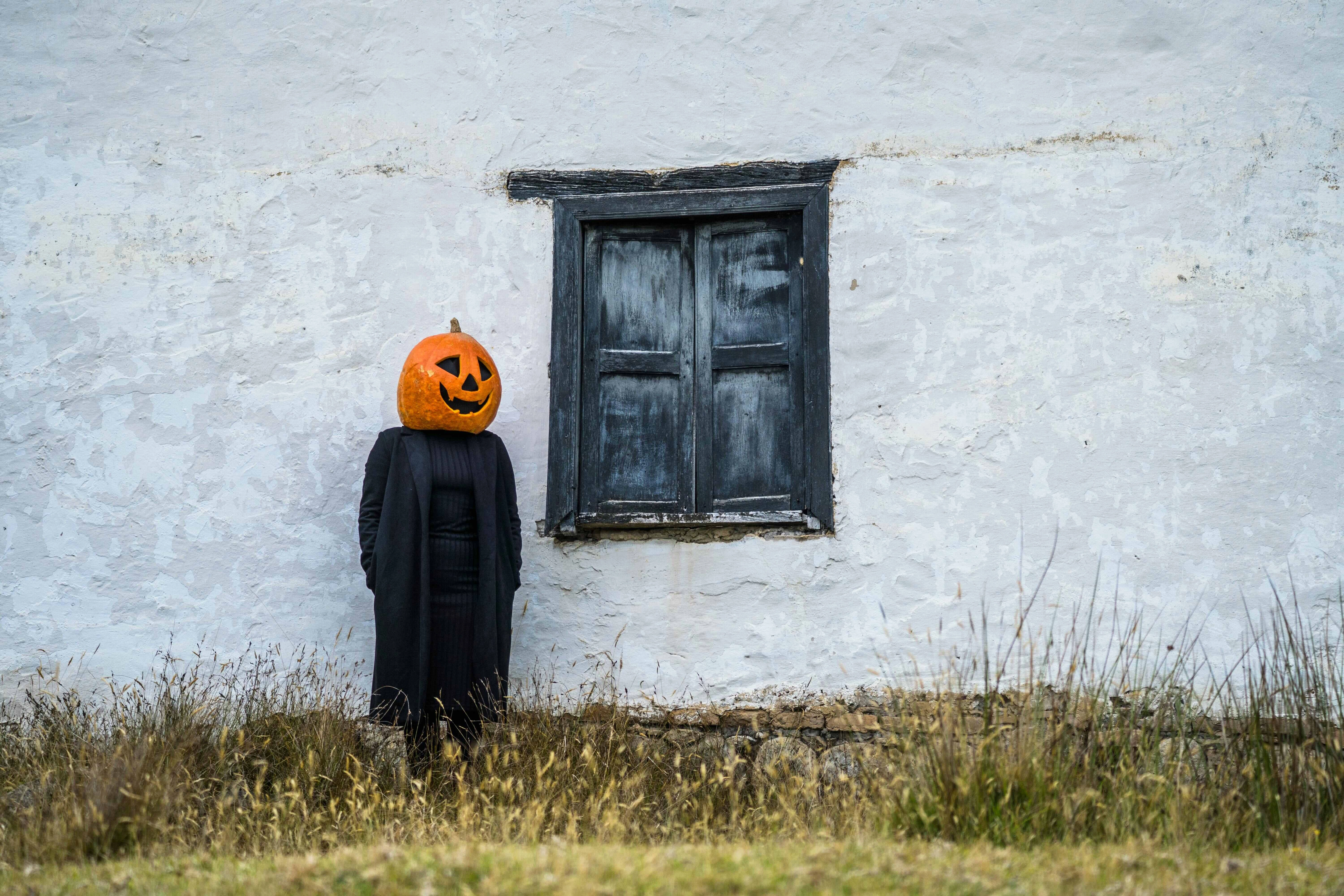 Halloween Pumpkin by Window