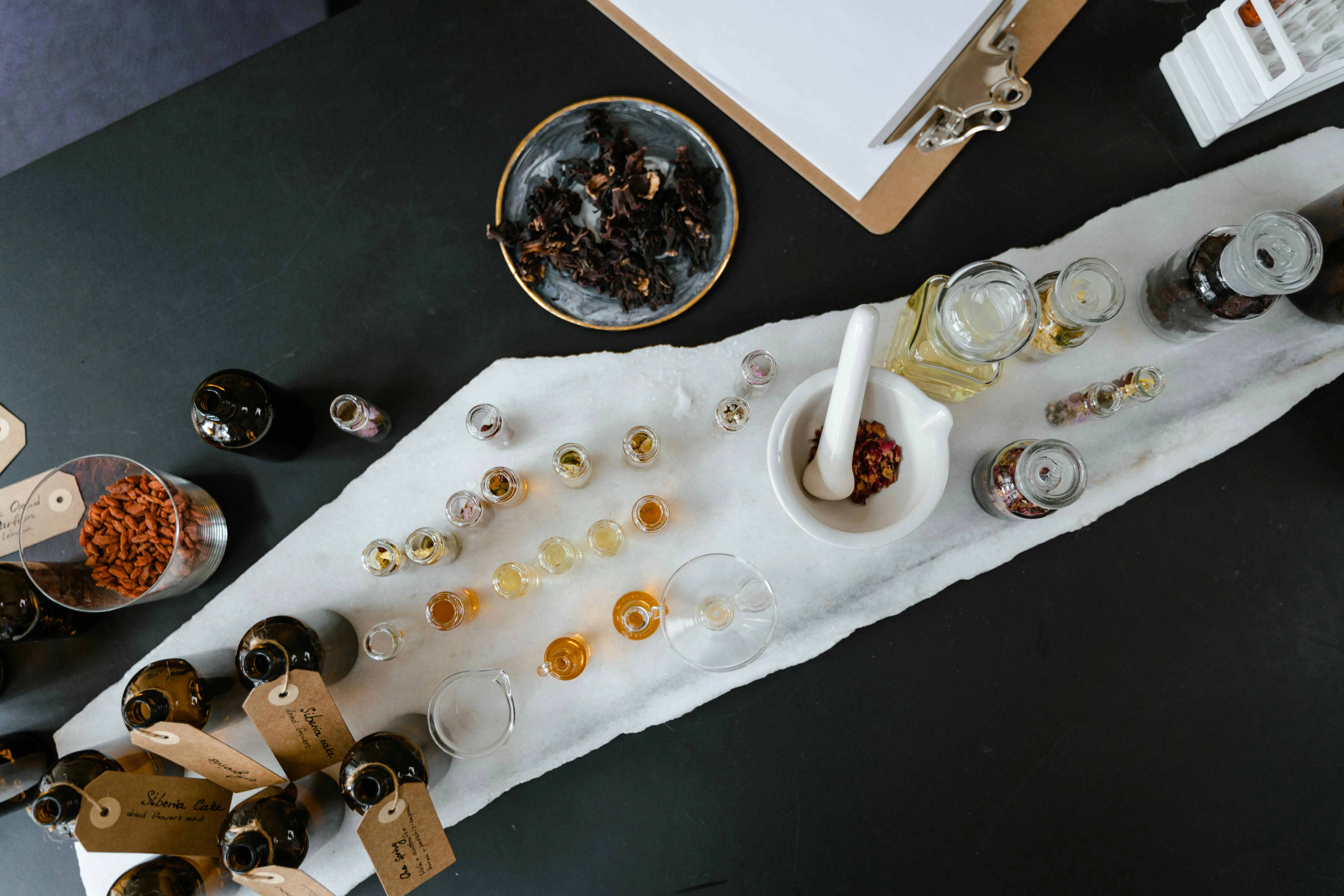 Herbal Perfume Ingredient Arrangement Herbal Perfume Ingredient Arrangement