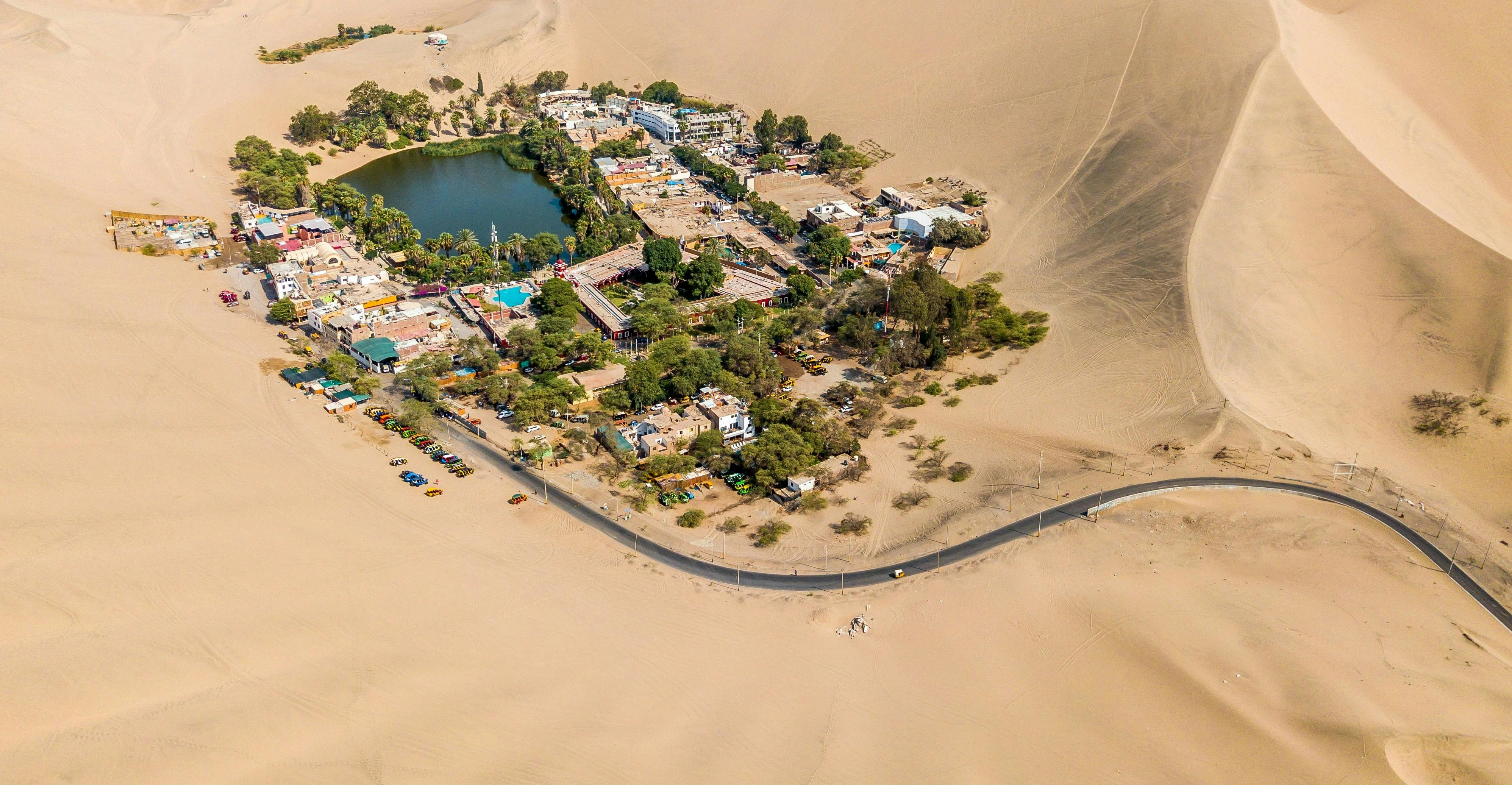 Desert Oasis Town Aerial View Desert Oasis Town Aerial View