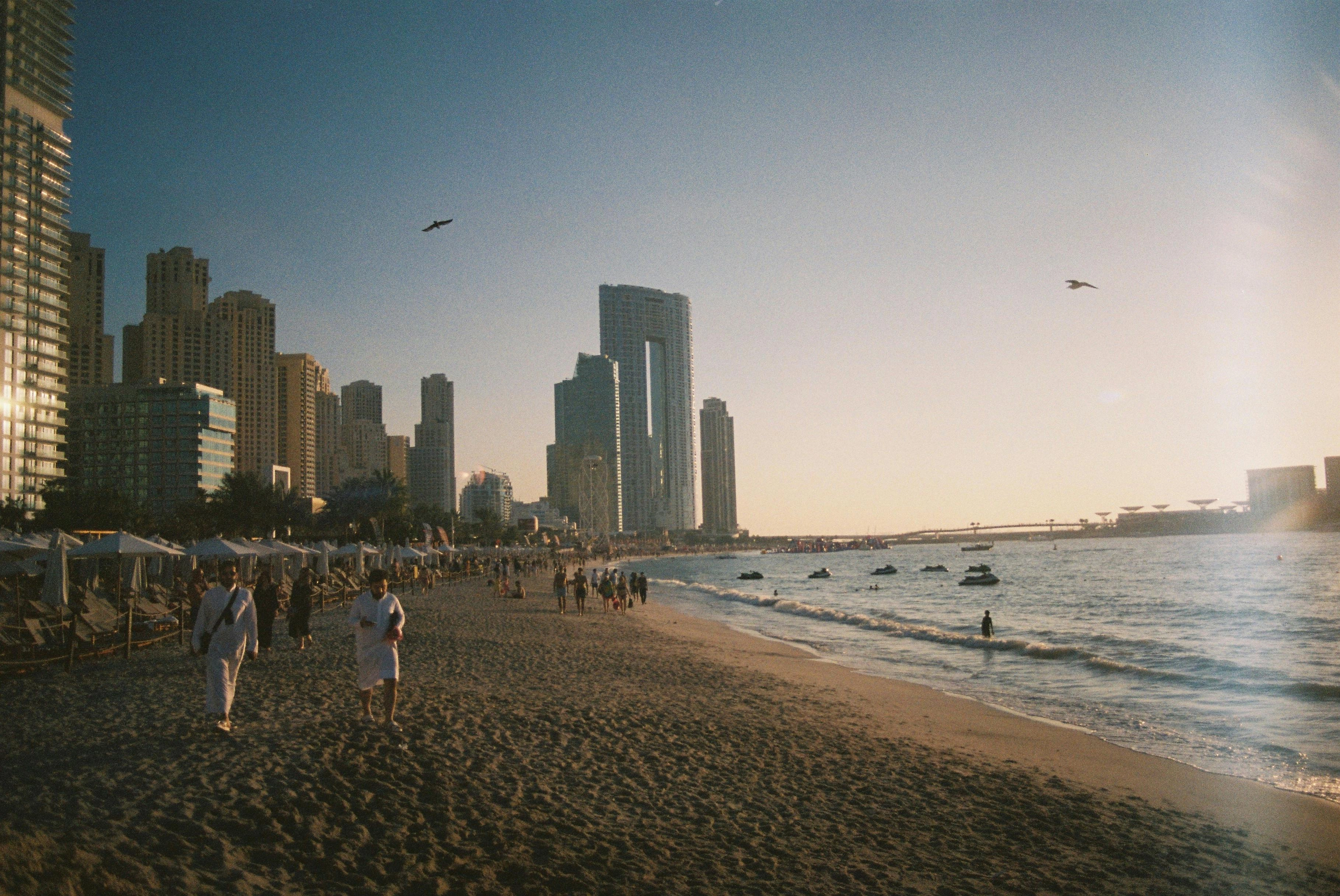Dubai Beach Skyline Sunset Dubai Beach Skyline Sunset