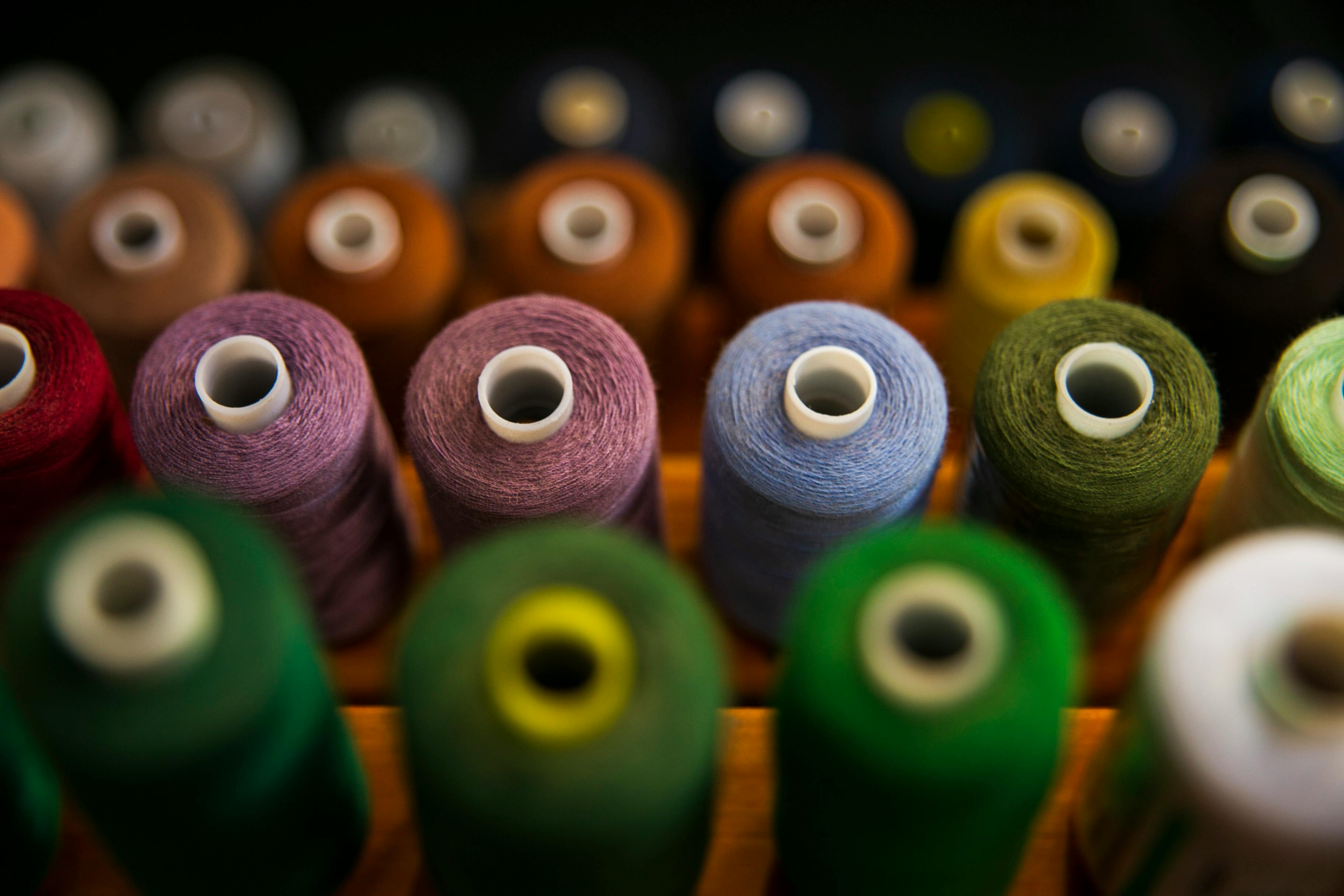 Colorful Thread Spools Array