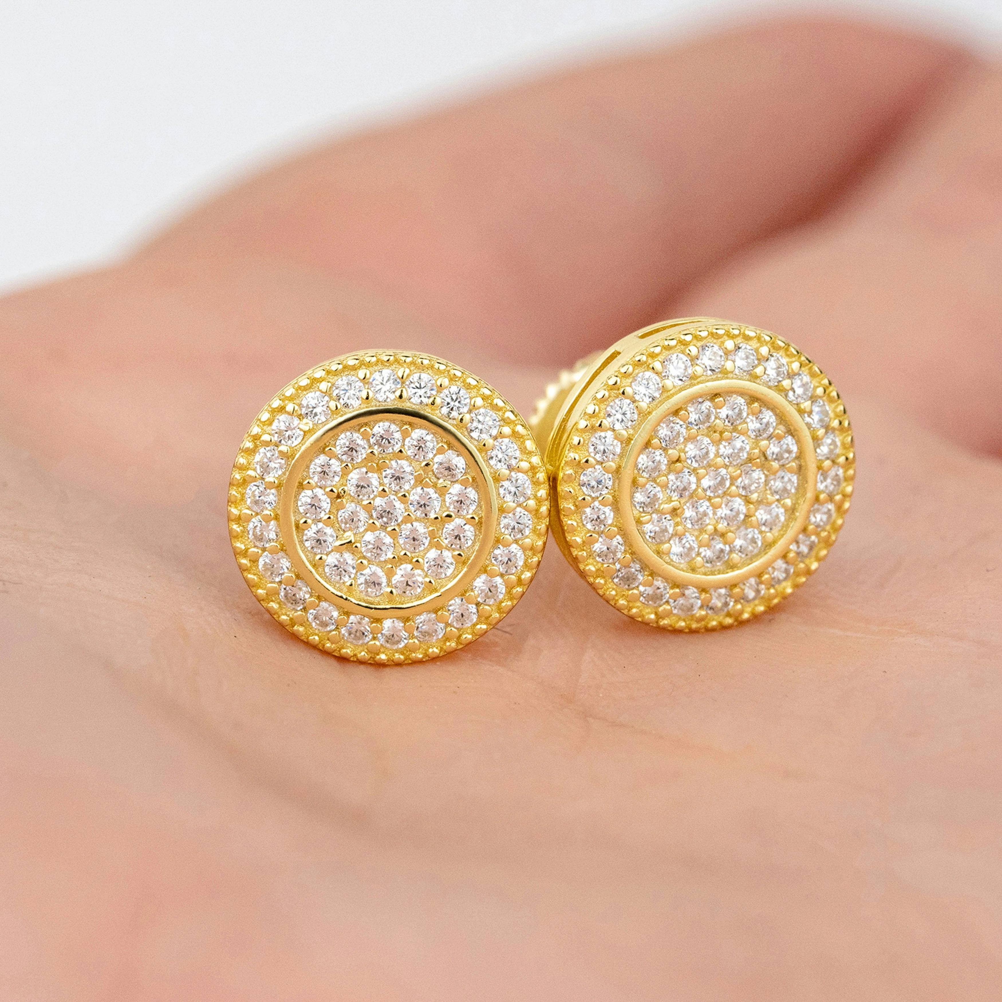 Diamond Gold Stud Earrings