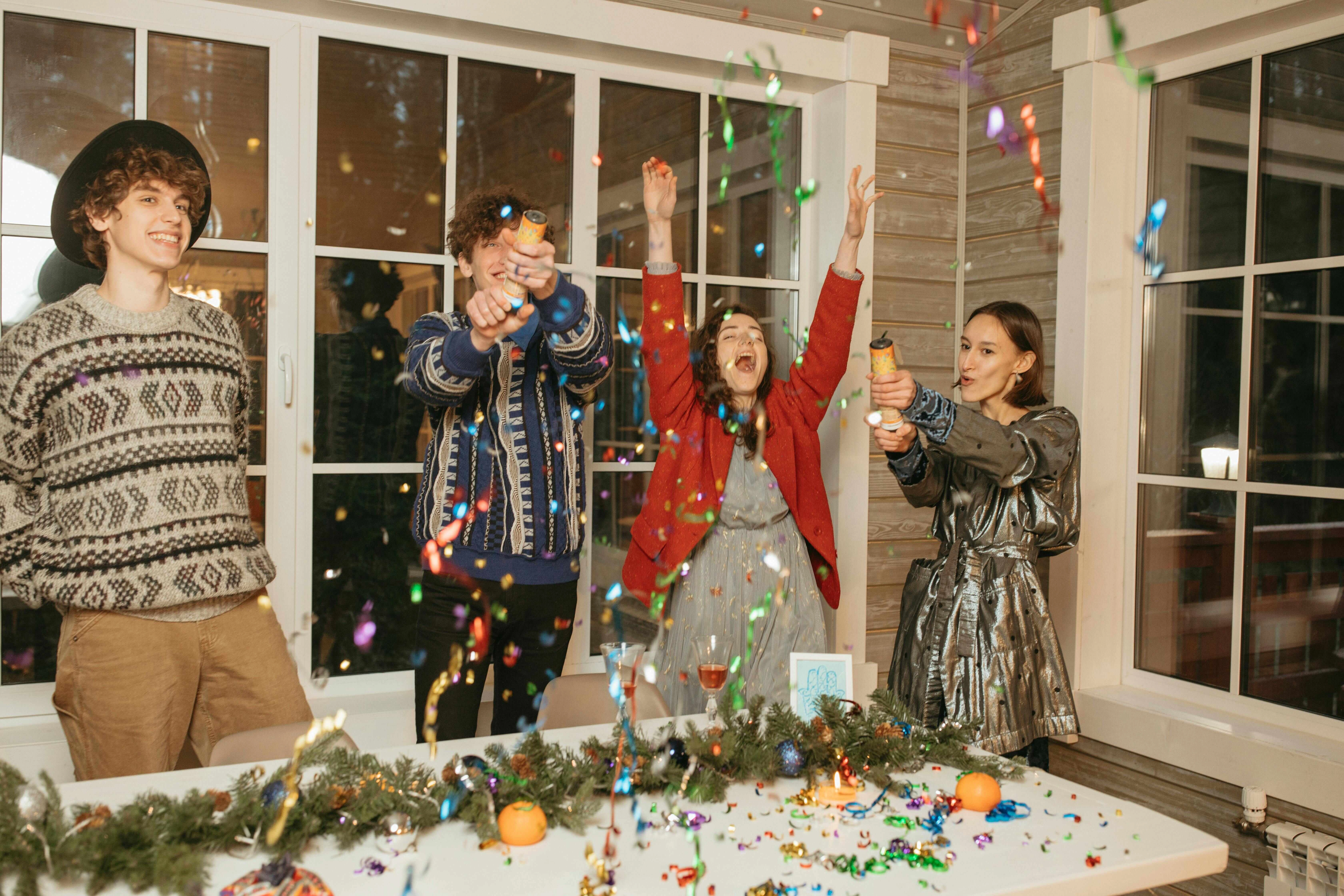 Festive Indoor New Year's Celebration Festive Indoor New Year's Celebration