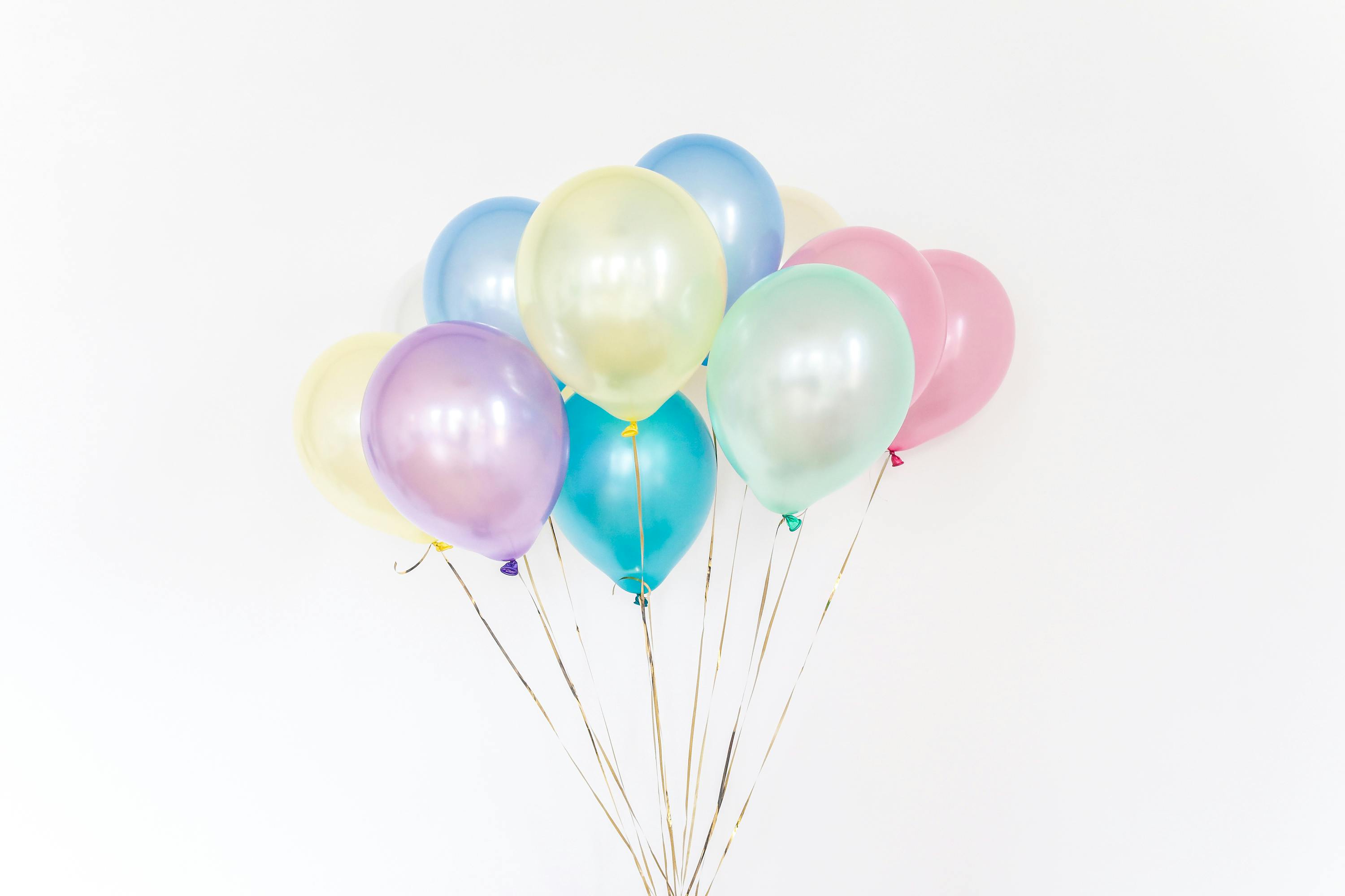 Pastel Balloons on White Pastel Balloons on White