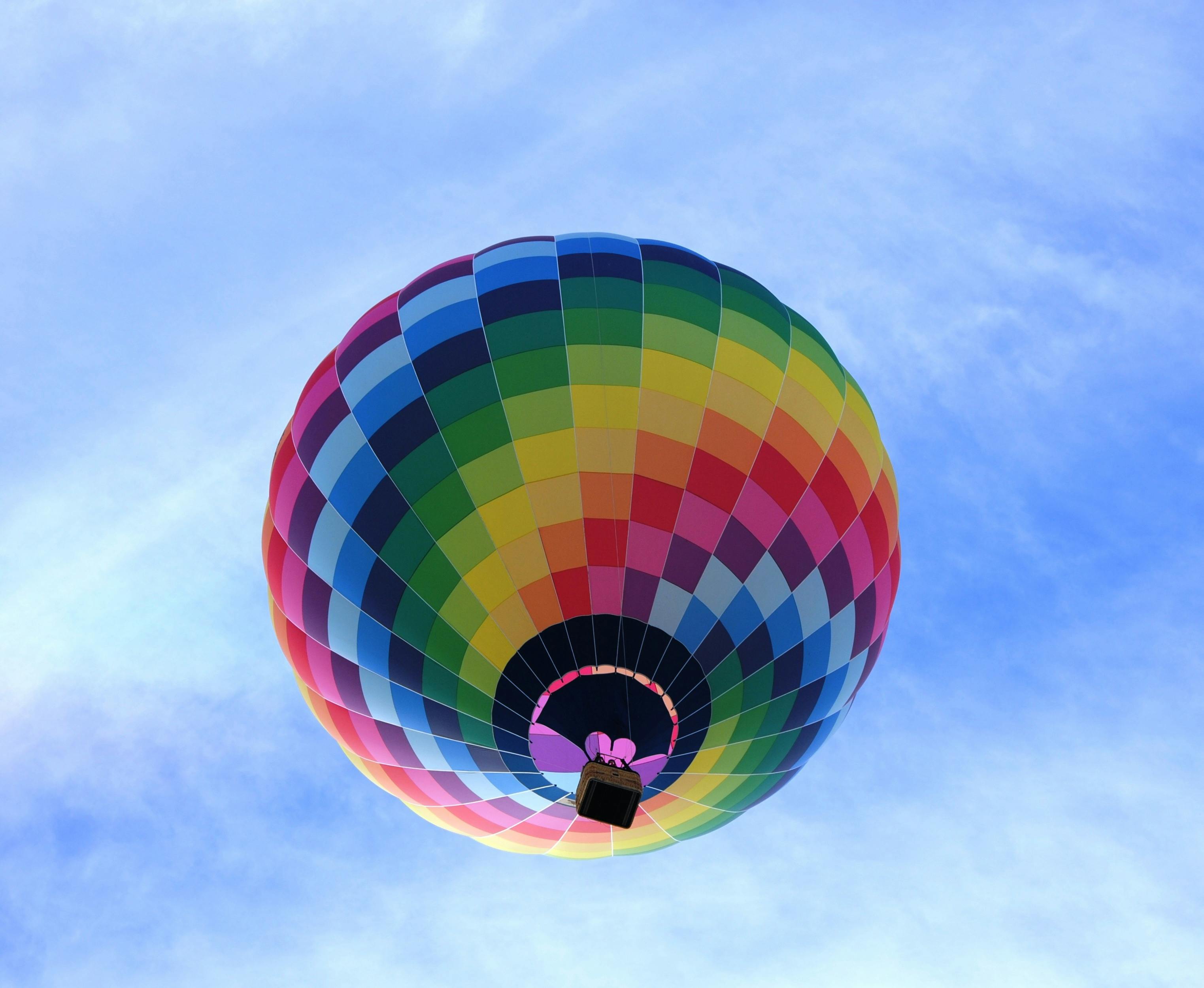 Vibrant Rainbow Hot Air Balloon