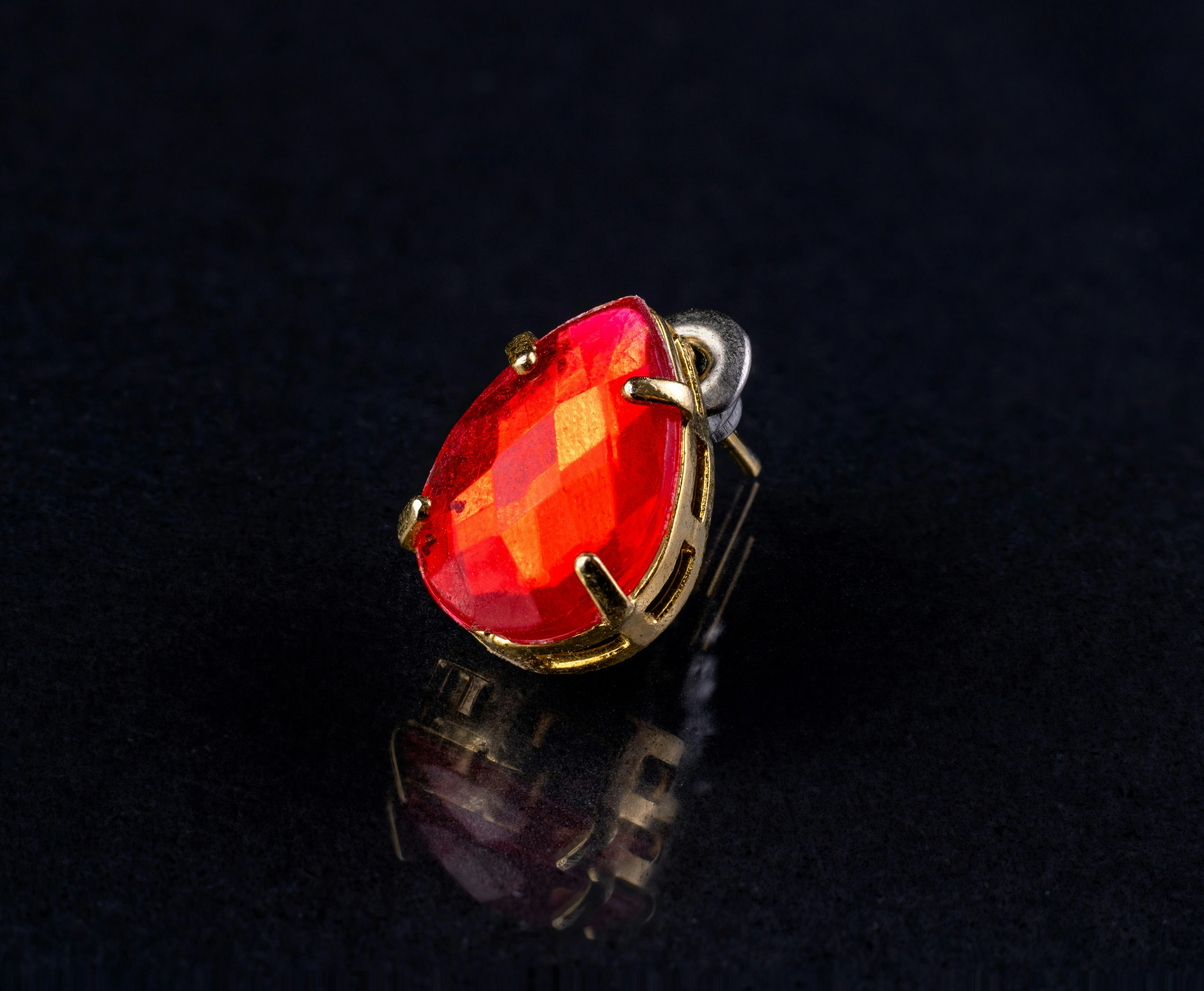 Vibrant Red Teardrop Jewel