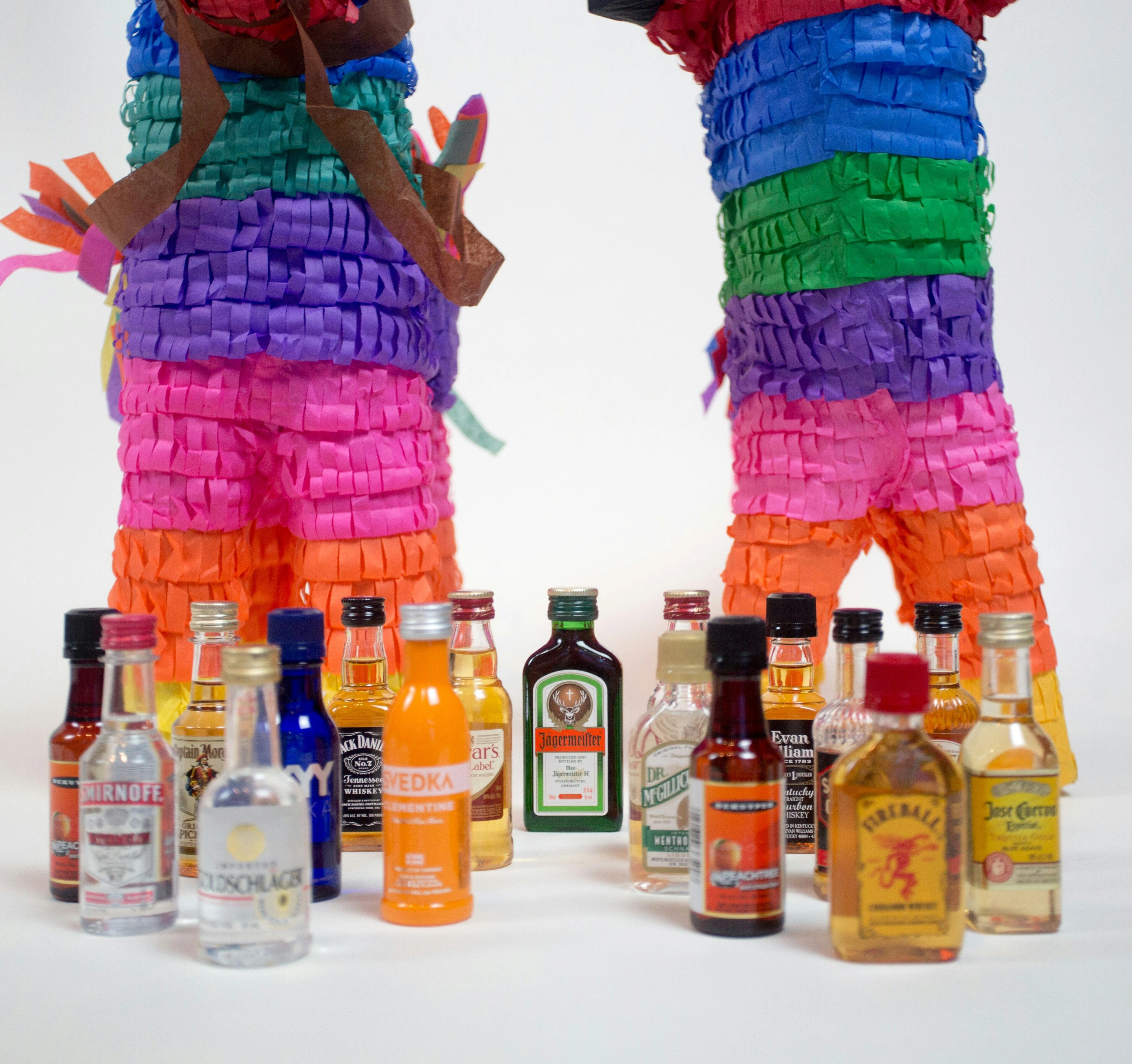 Colorful Piñatas and Liquor Bottles Colorful Piñatas and Liquor Bottles