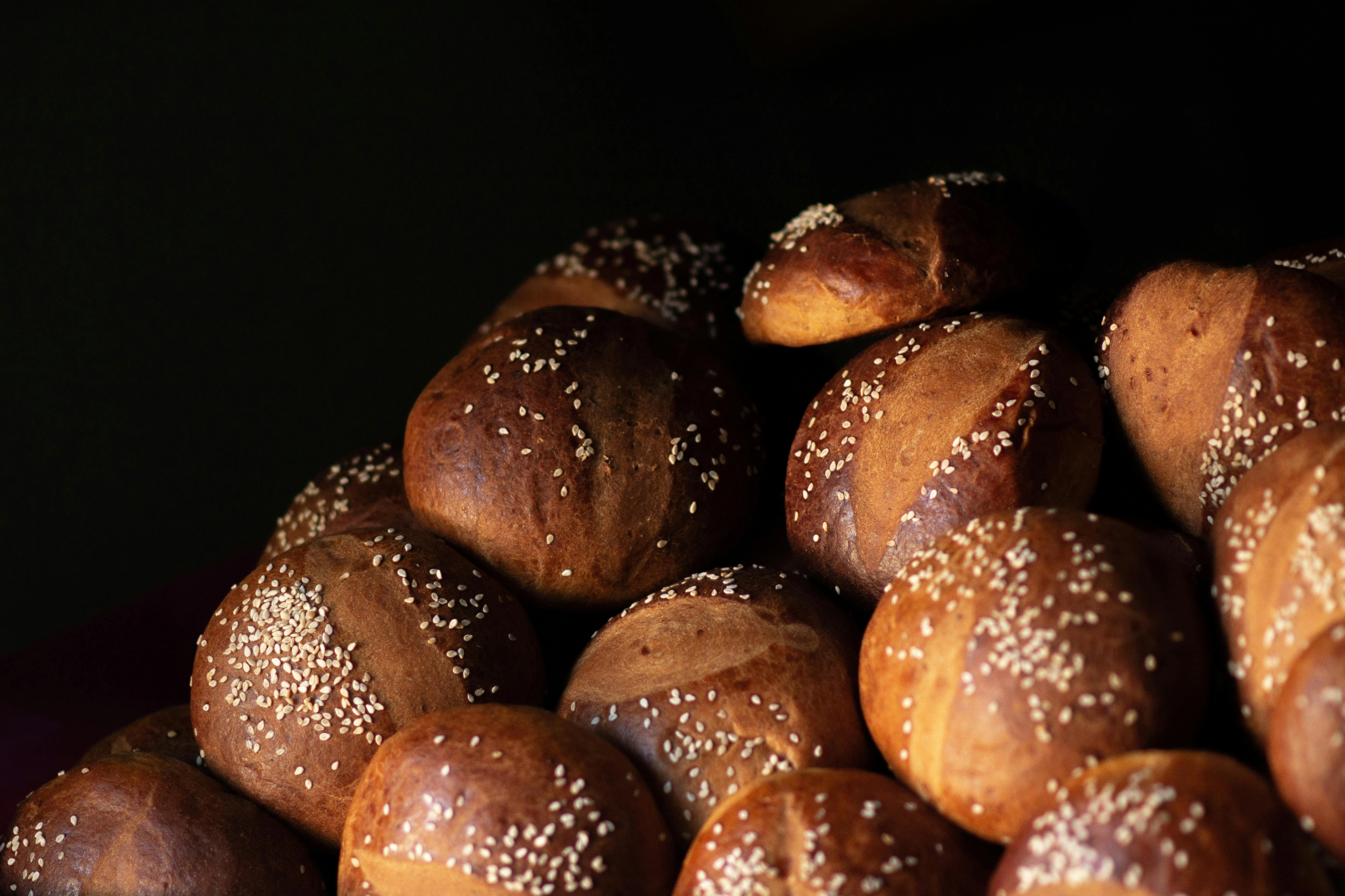 Sesame-topped Artisanal Bread Rolls