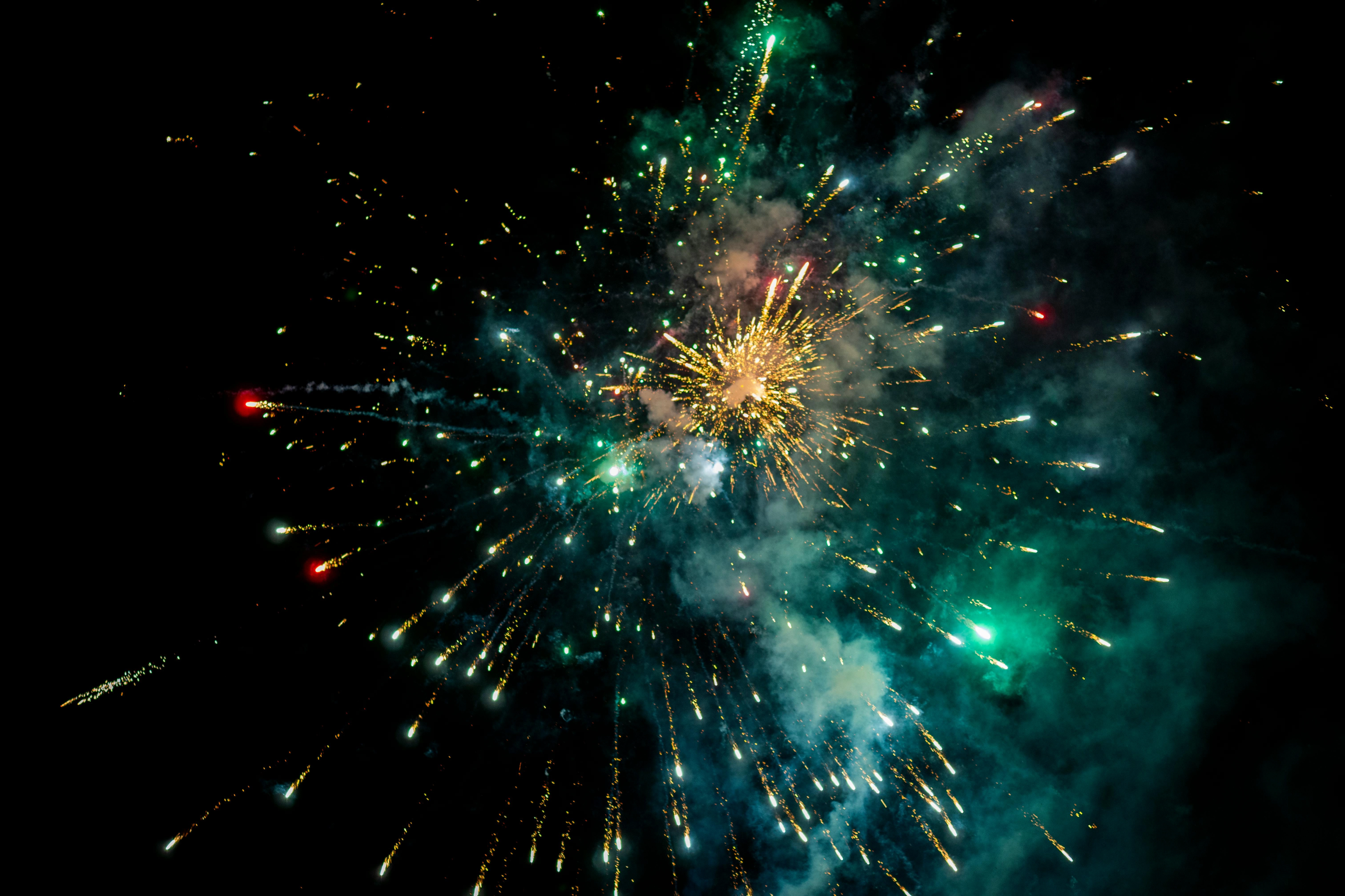 Vibrant Fireworks Night Sky