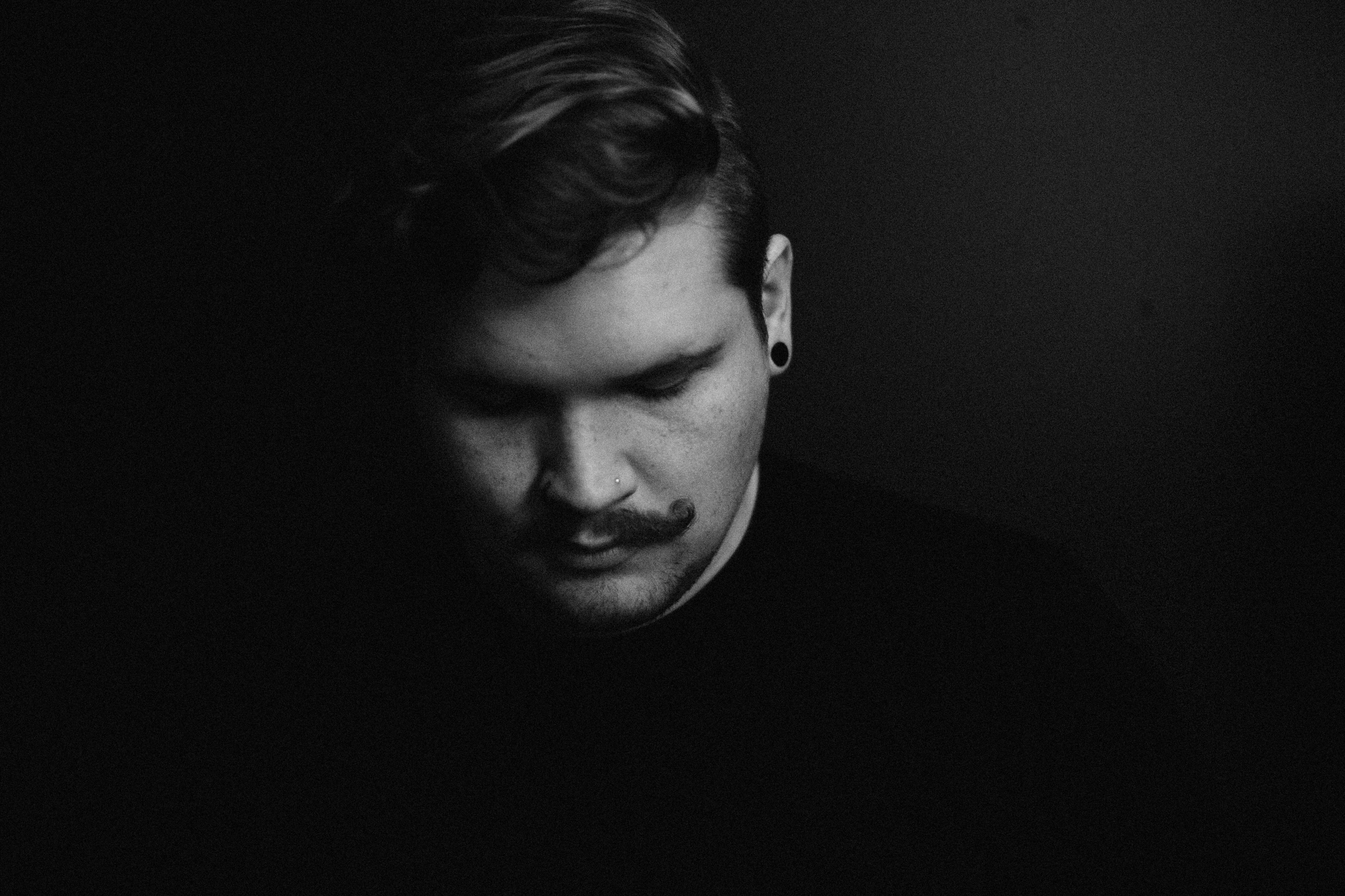 Dramatic chiaroscuro portrait