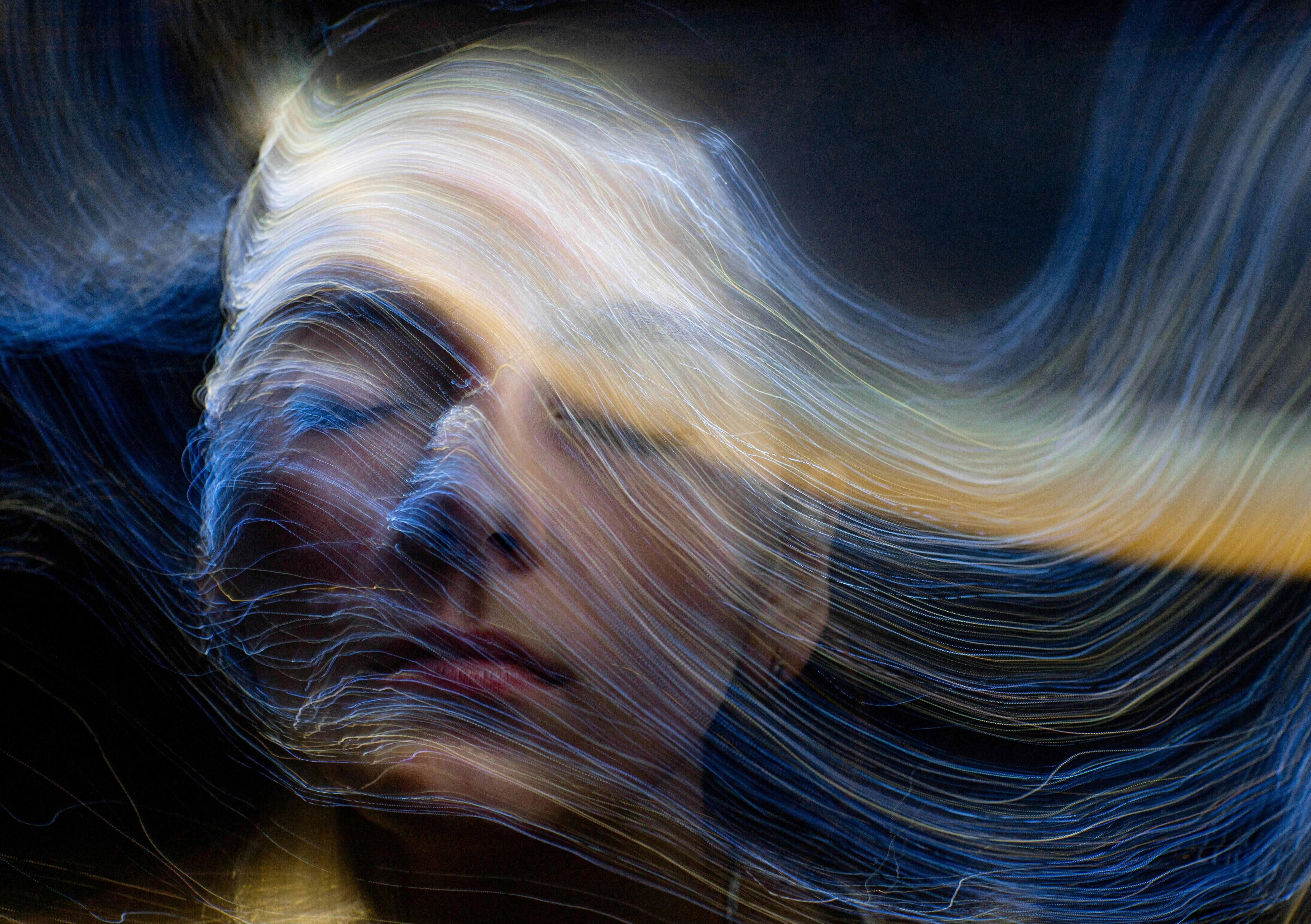 Ethereal Flowing Hair Portrait