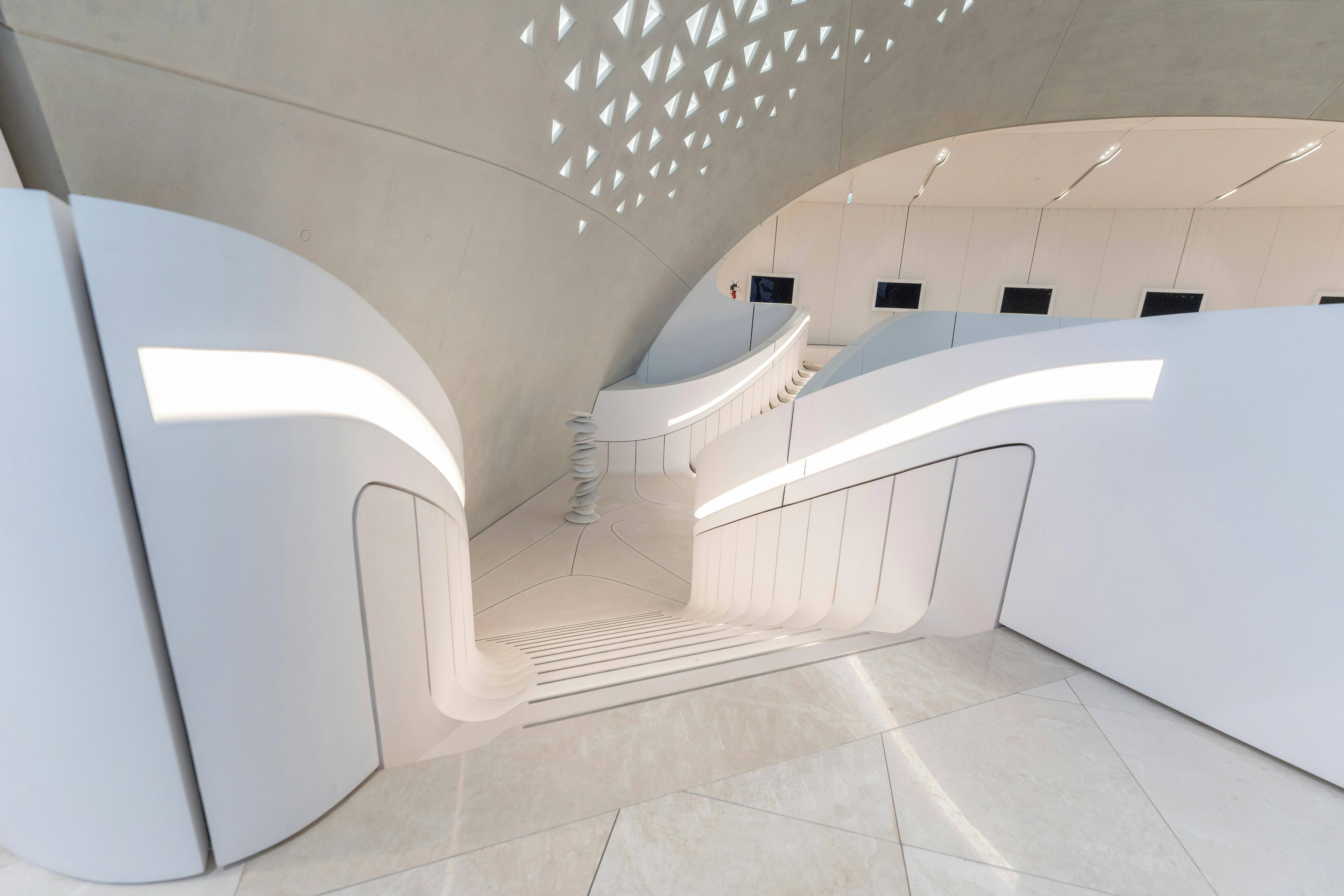 Futuristic White Curved Interior