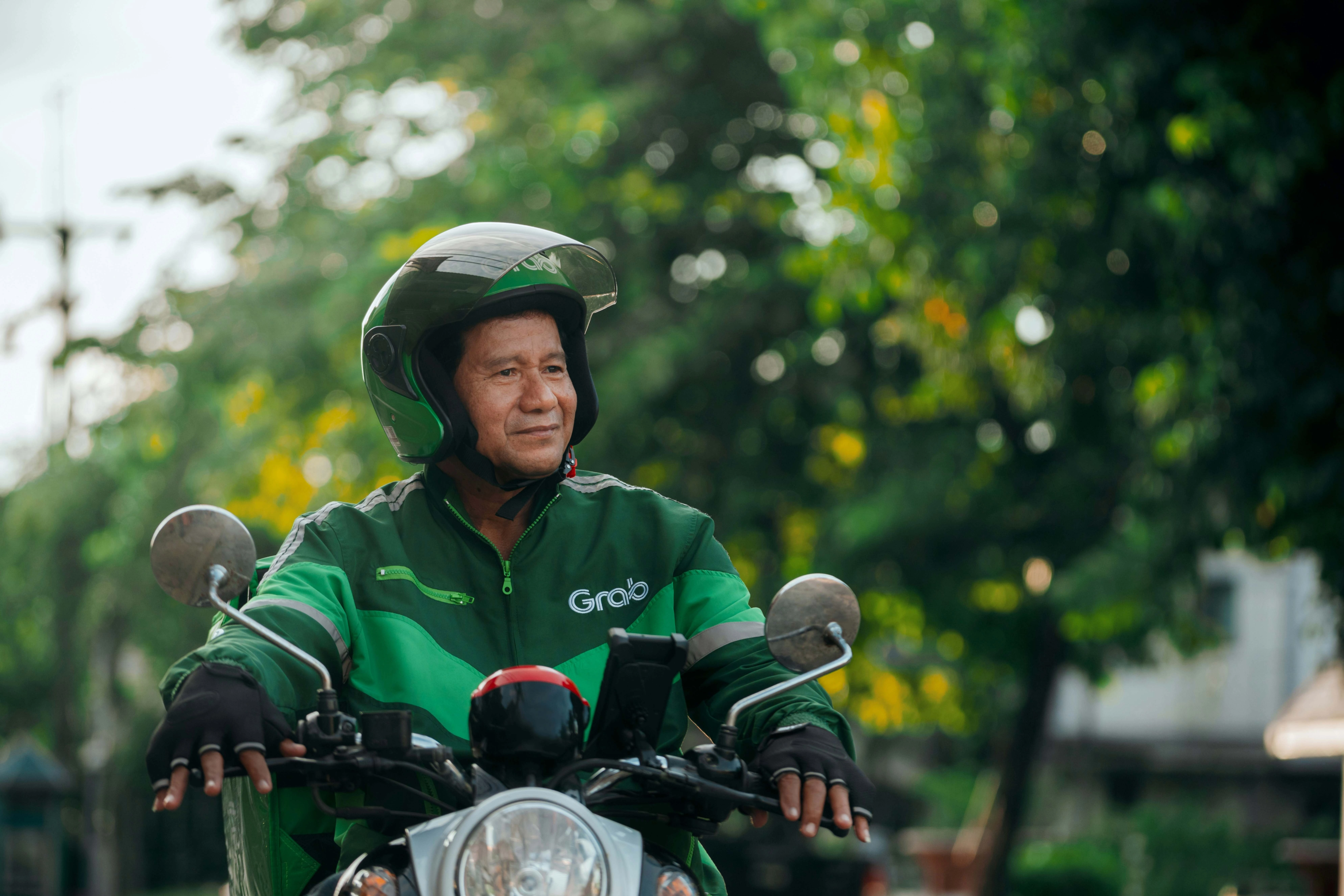 Grab Driver on Motorcycle
