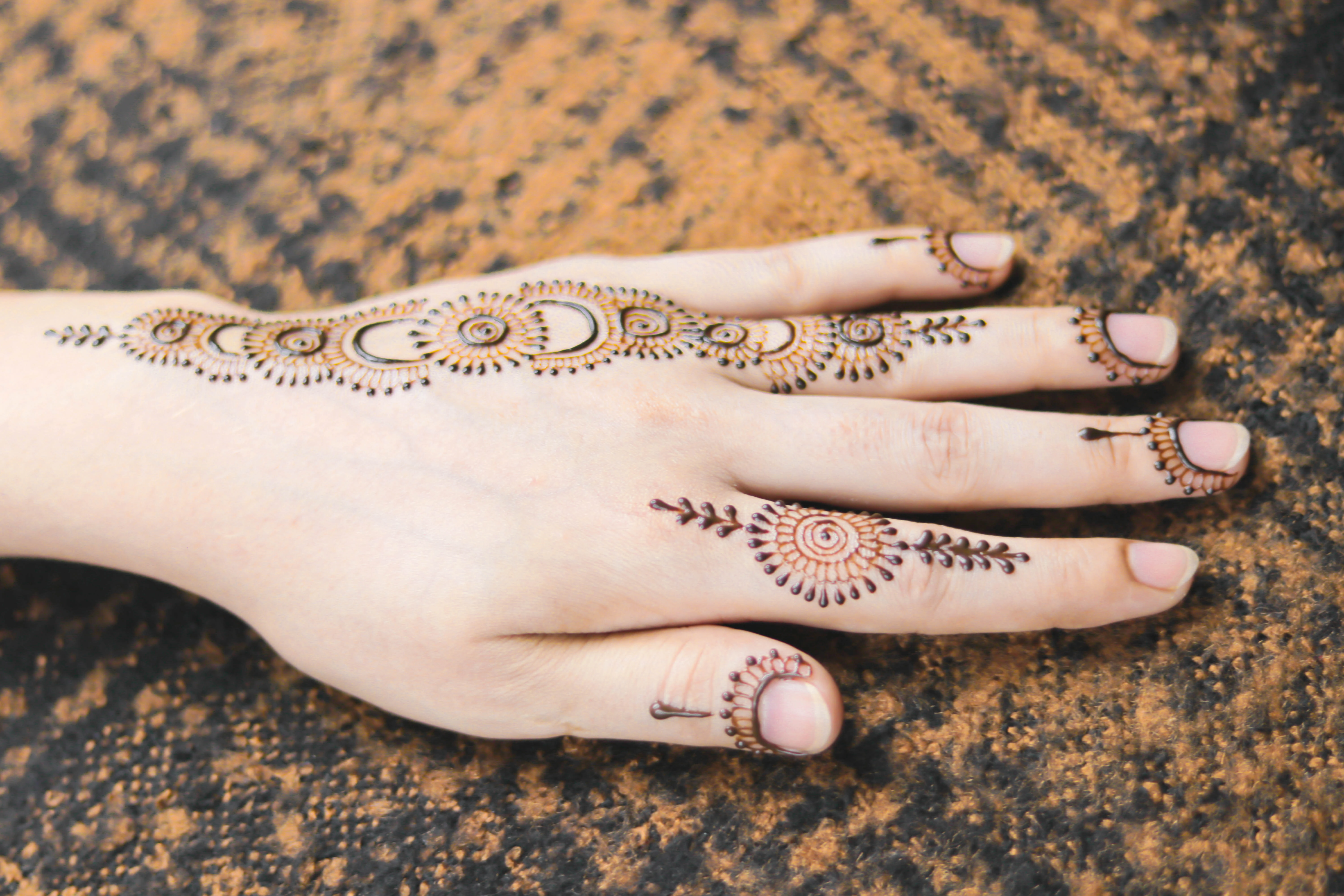 Intricate Henna Hand Art Design