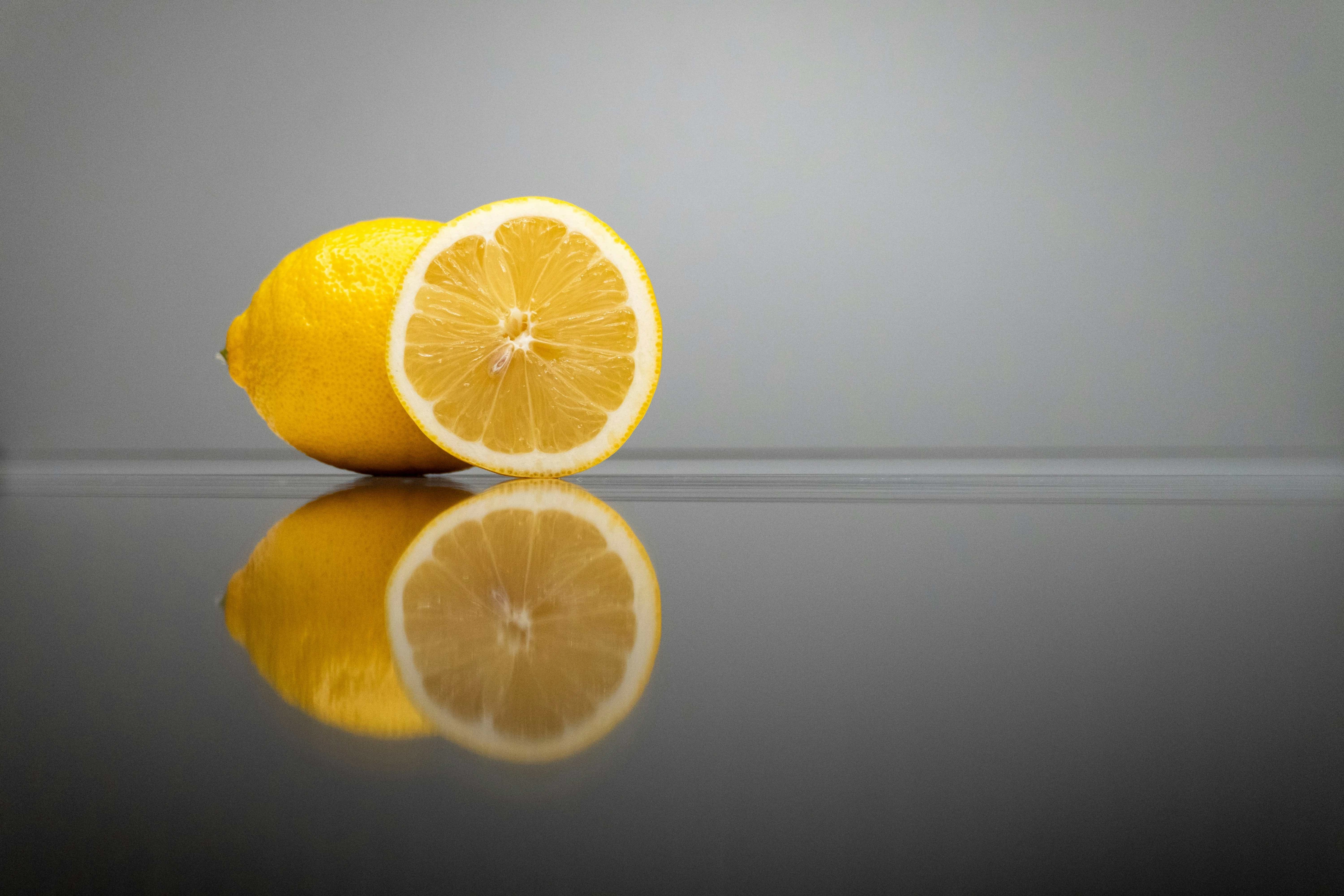 Lemon Reflection on Glass Lemon Reflection on Glass