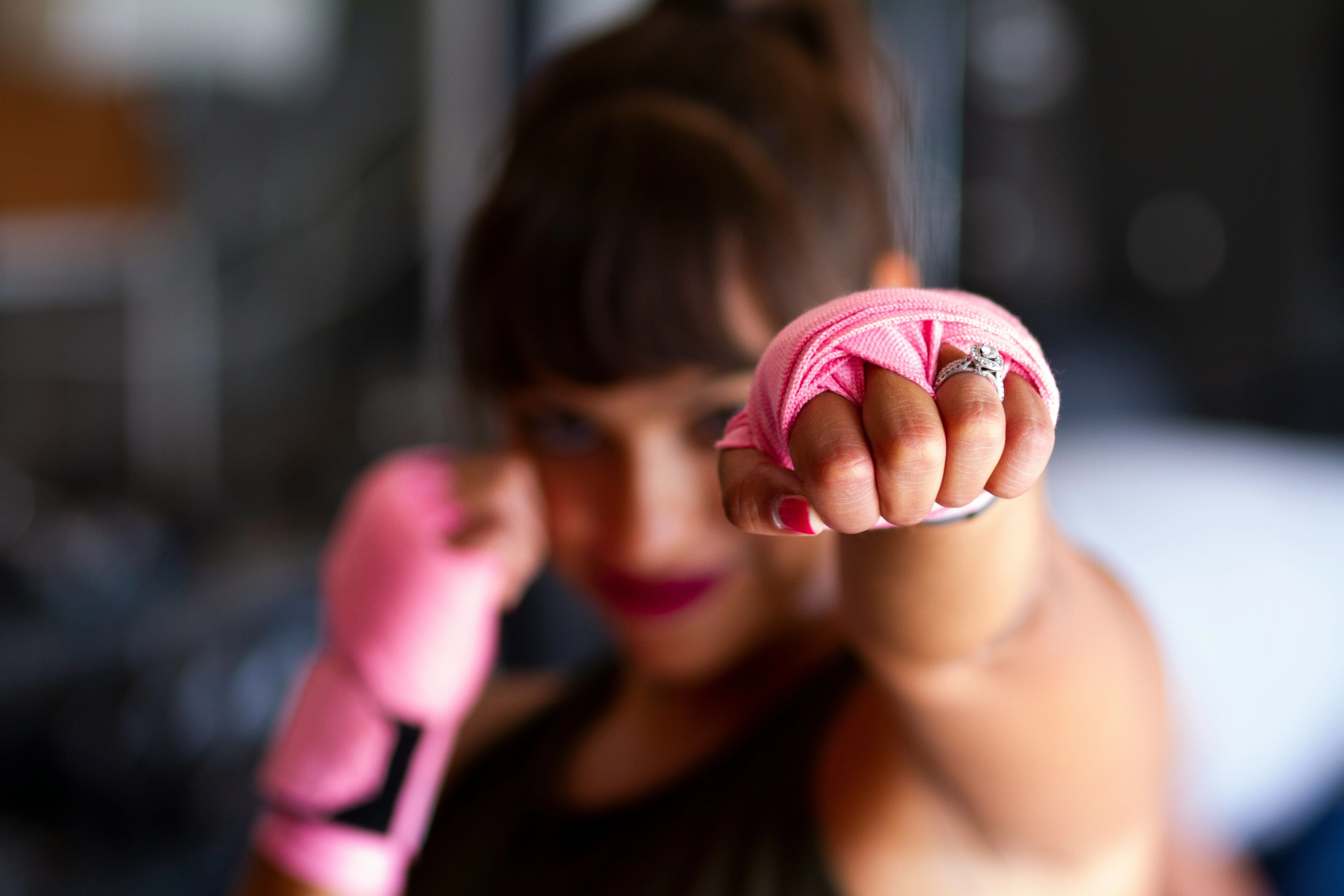 Pink Boxing Glove Closeup Pink Boxing Glove Closeup