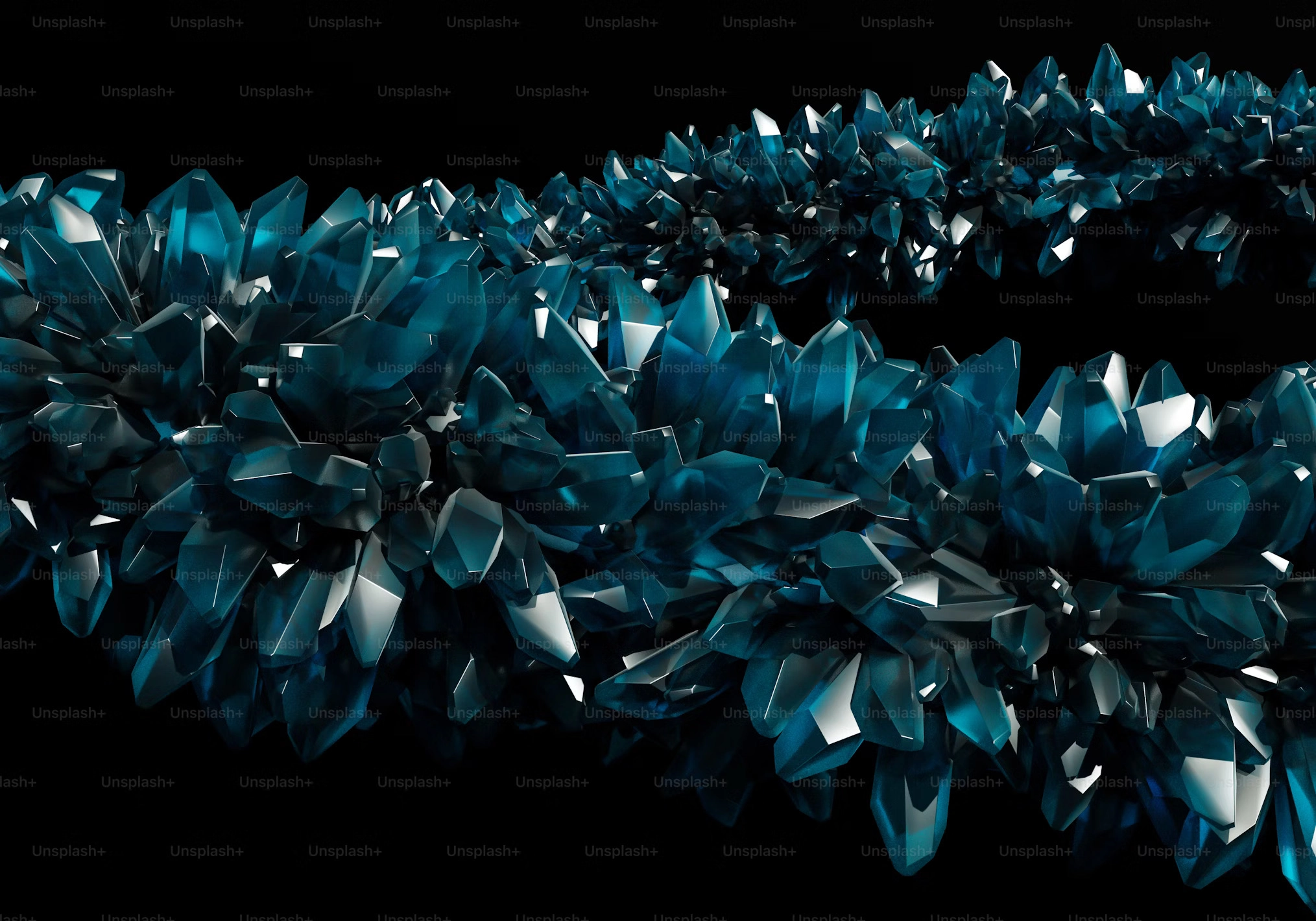 Crystalline Teal Abstract Formation Crystalline Teal Abstract Formation