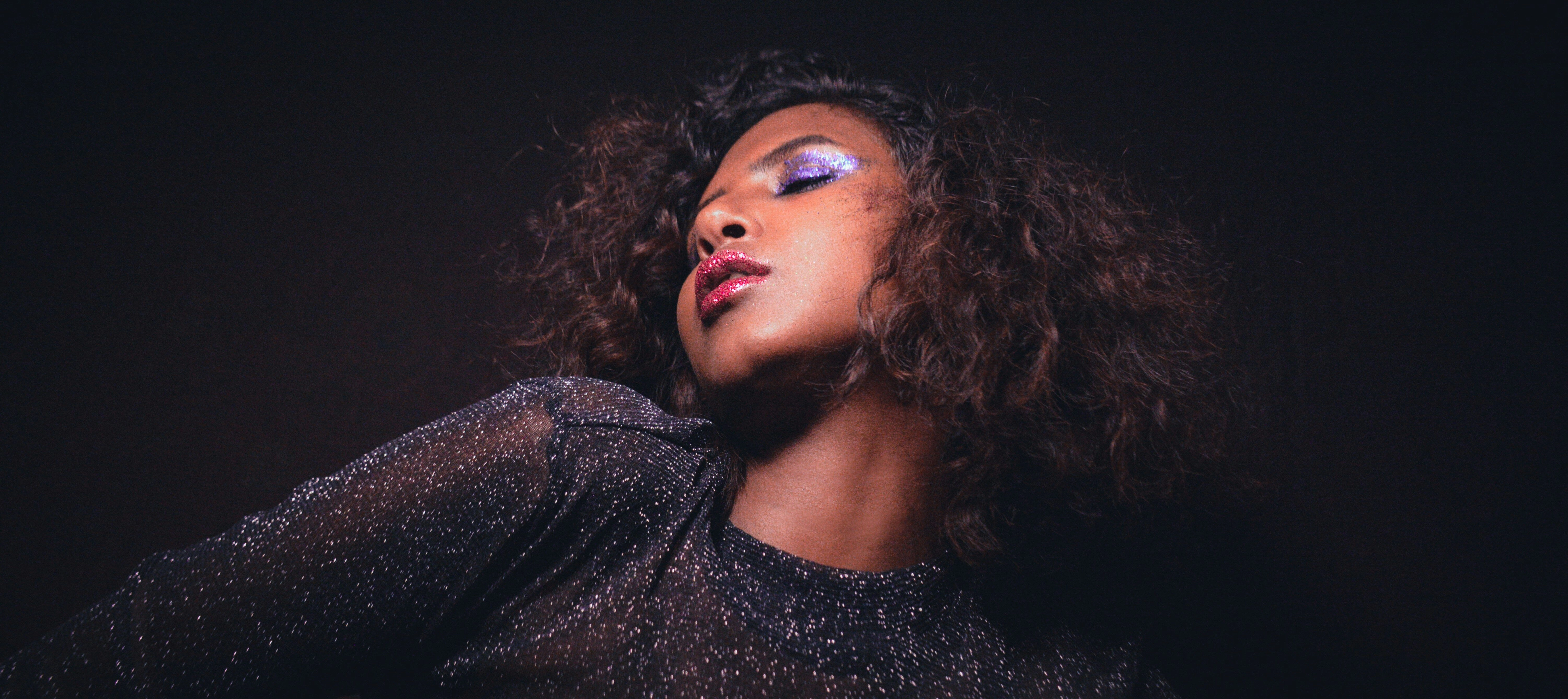 Glamorous Glittery Night Portrait