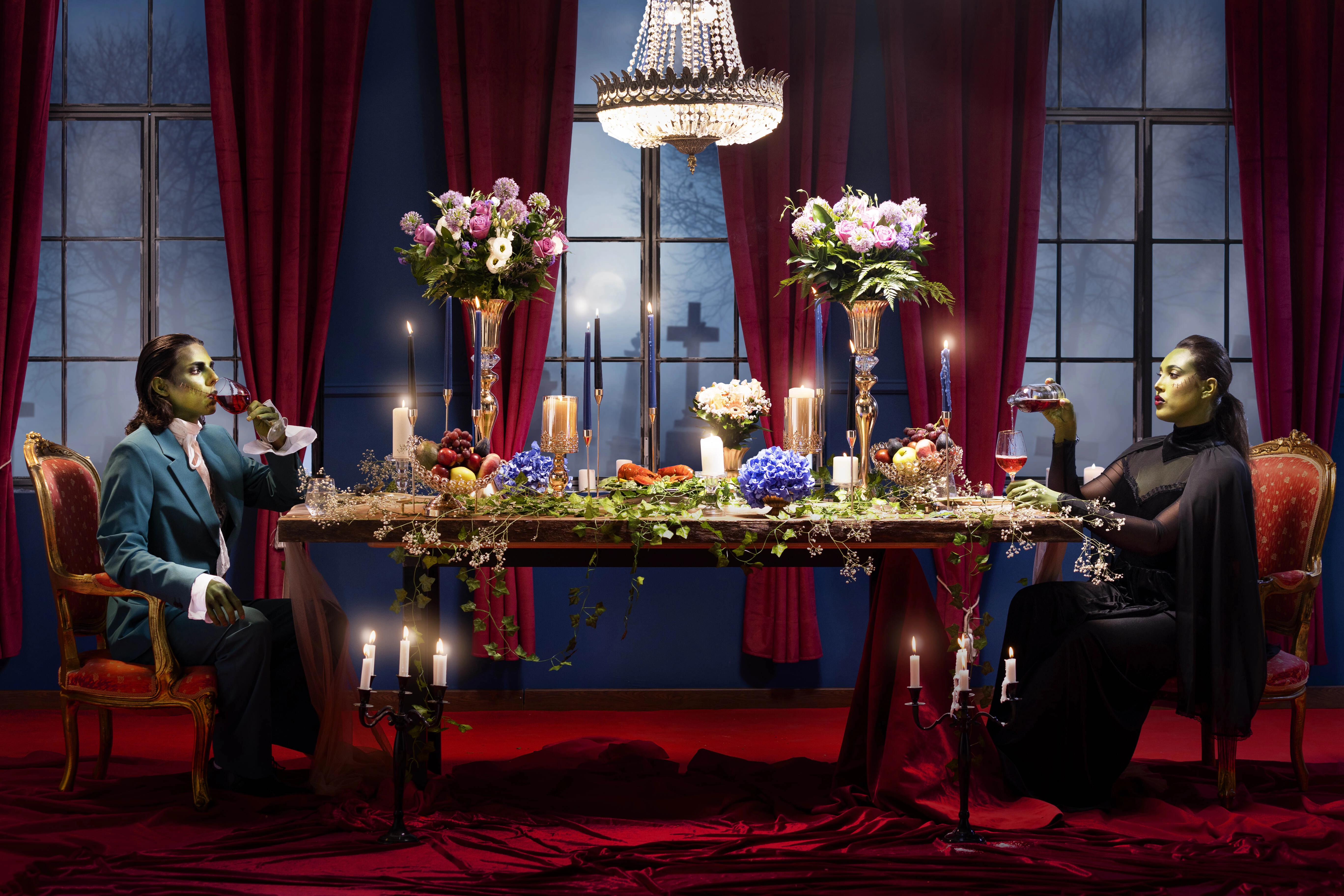 Gothic Romantic Dining Scene