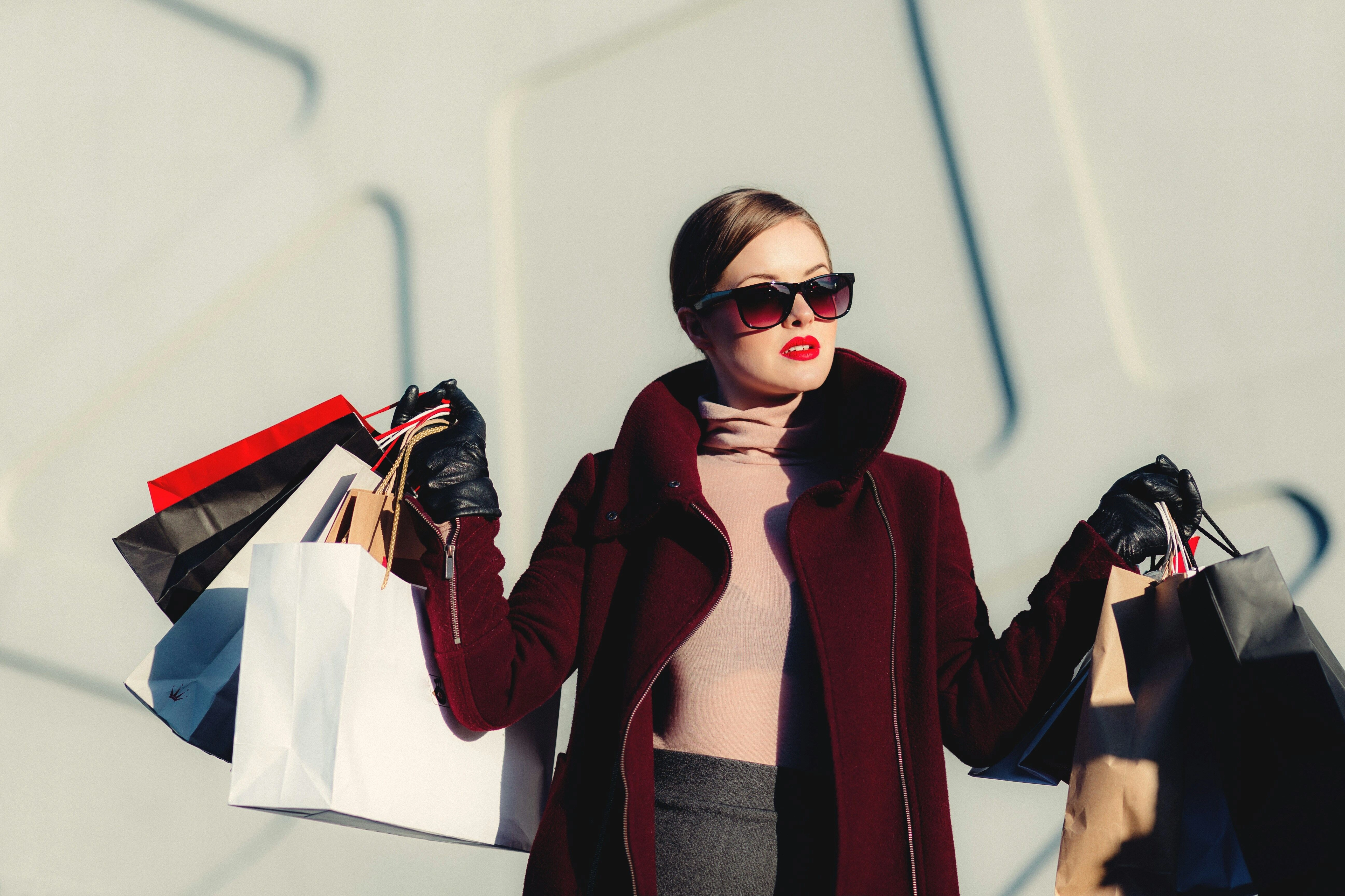 Stylish Shopper with Bags