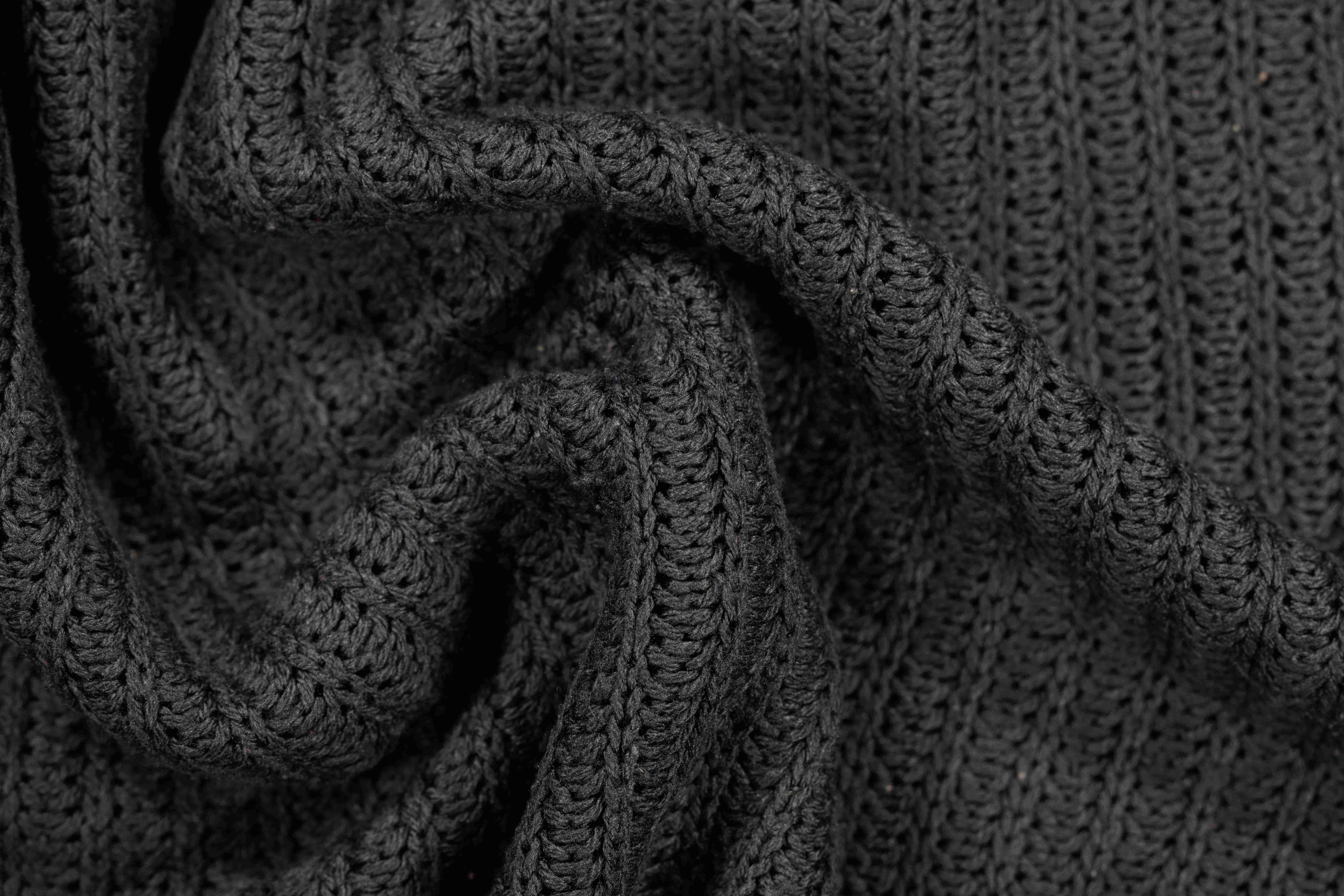 Textured Dark Knit Fabric Textured Dark Knit Fabric