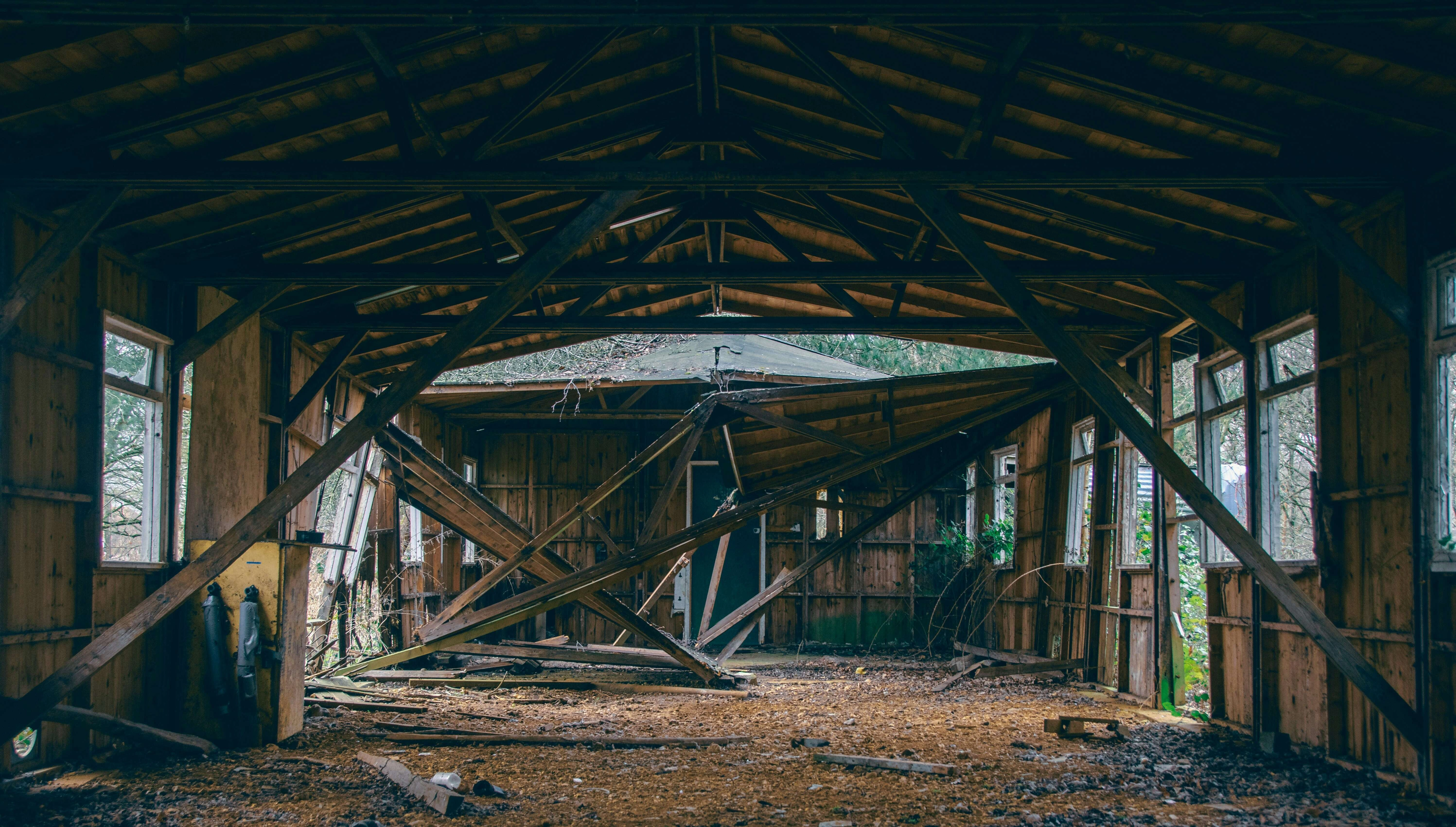 Abandoned Wooden Structure Interior